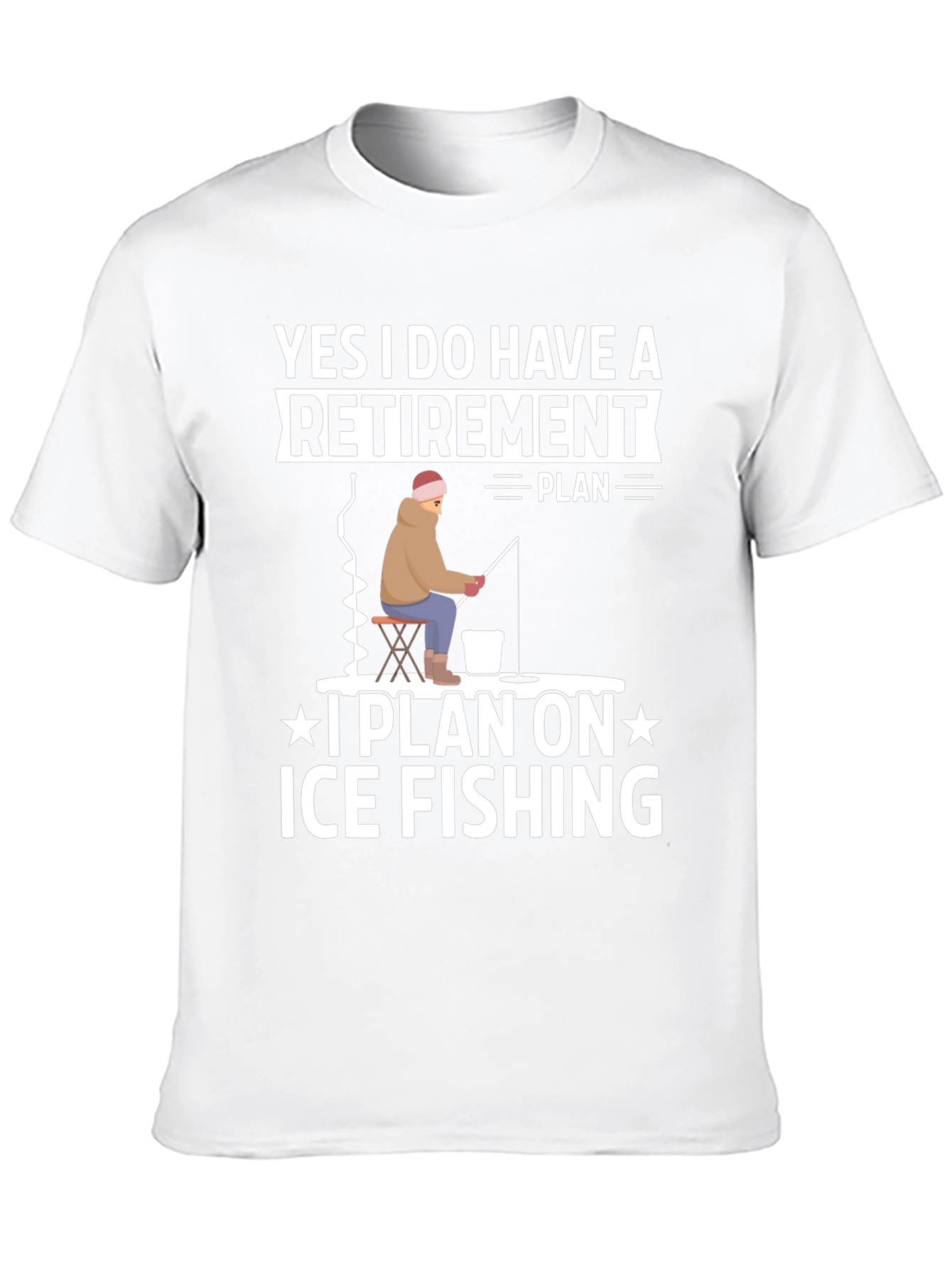 Black Retirement Plan Ice Fishing Graphic Tee view 10