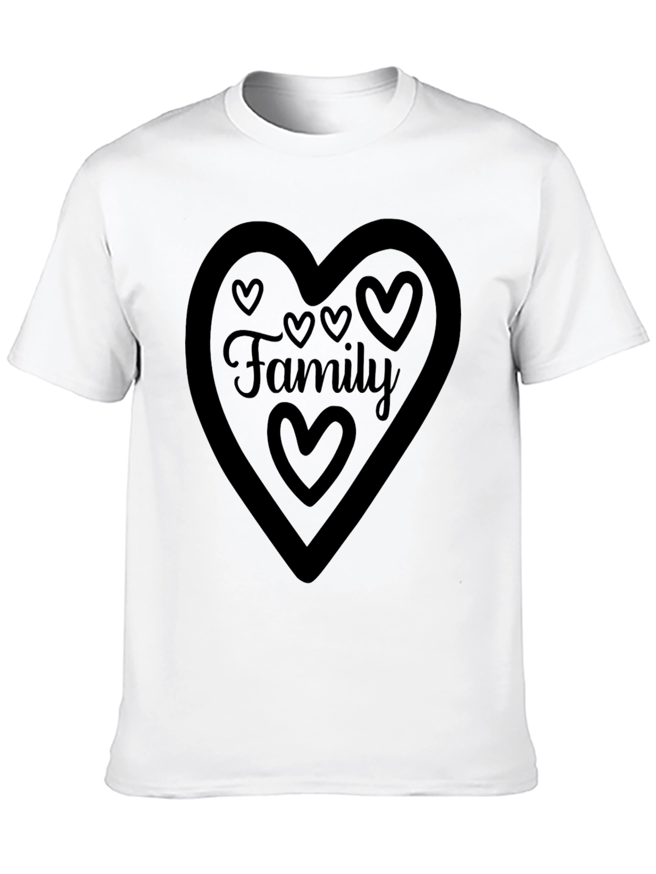 Black Family Heart Graphic Tee - Black Crew Neck Shirt view 10