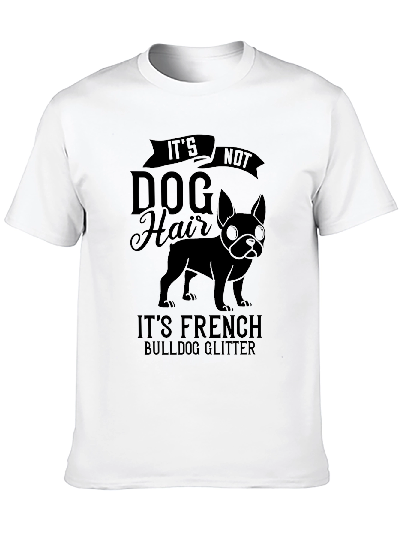 Black Funny French Bulldog Glitter T-Shirt view 10