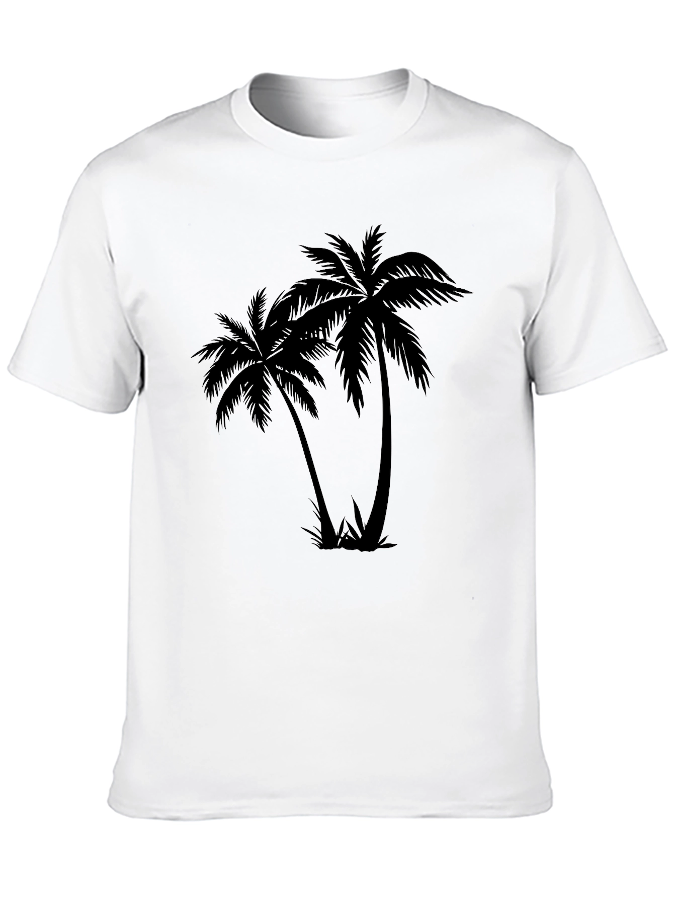 Black Black Palm Tree Graphic Tee - Tropical Style view 10