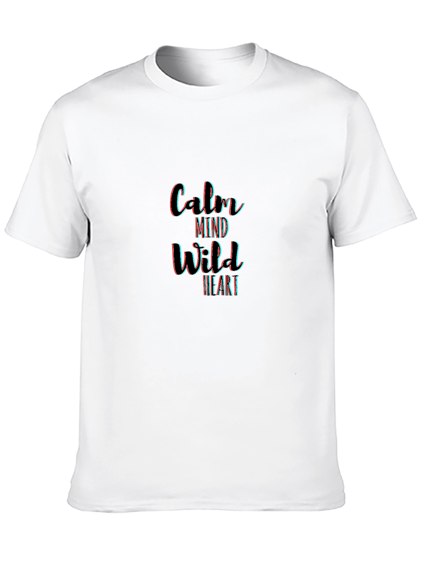 Black Calm Mind Wild Heart Graphic Tee - Black Cotton T-Shirt view 10
