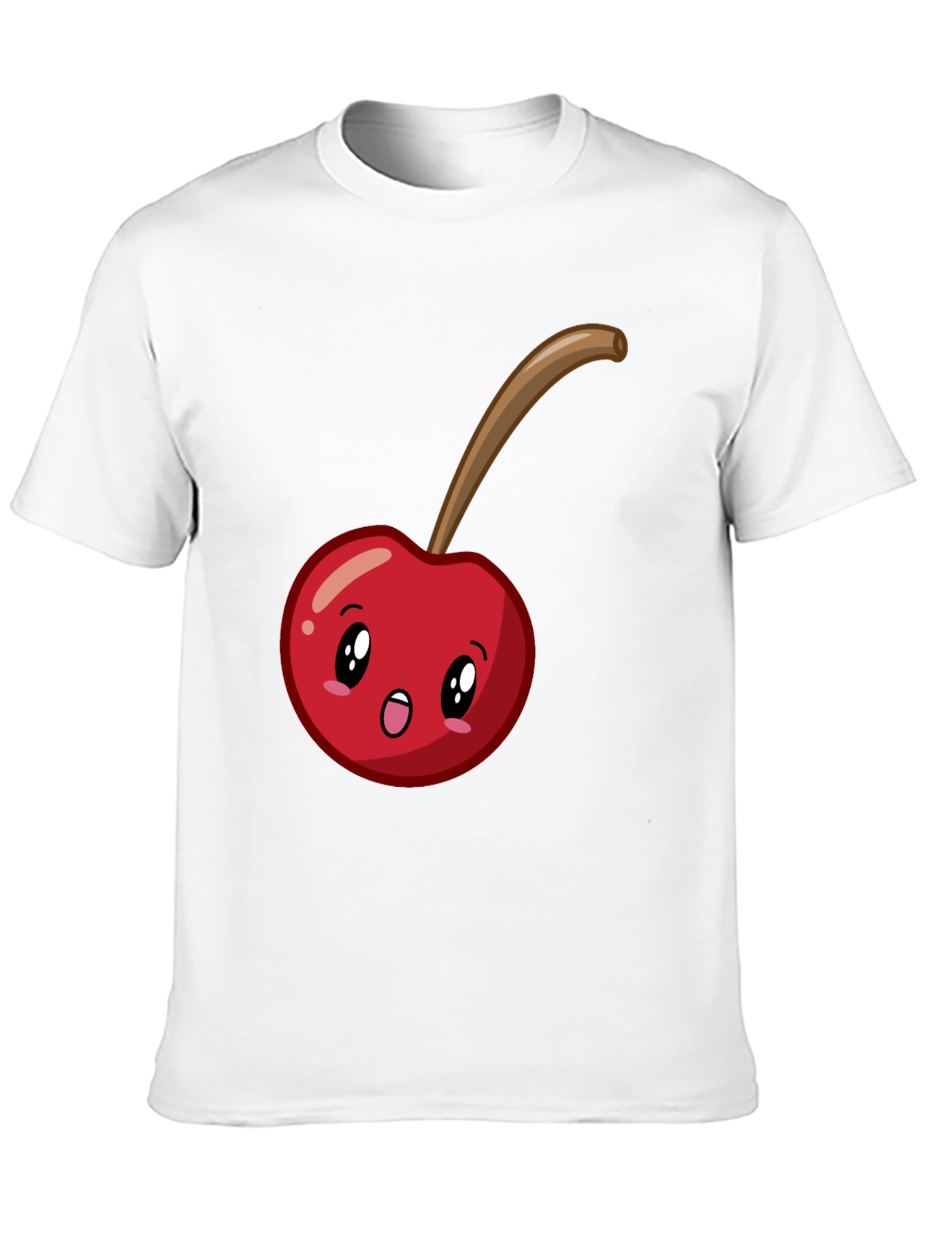 Black Cute Cherry Cartoon Graphic T-Shirt - Black view 10