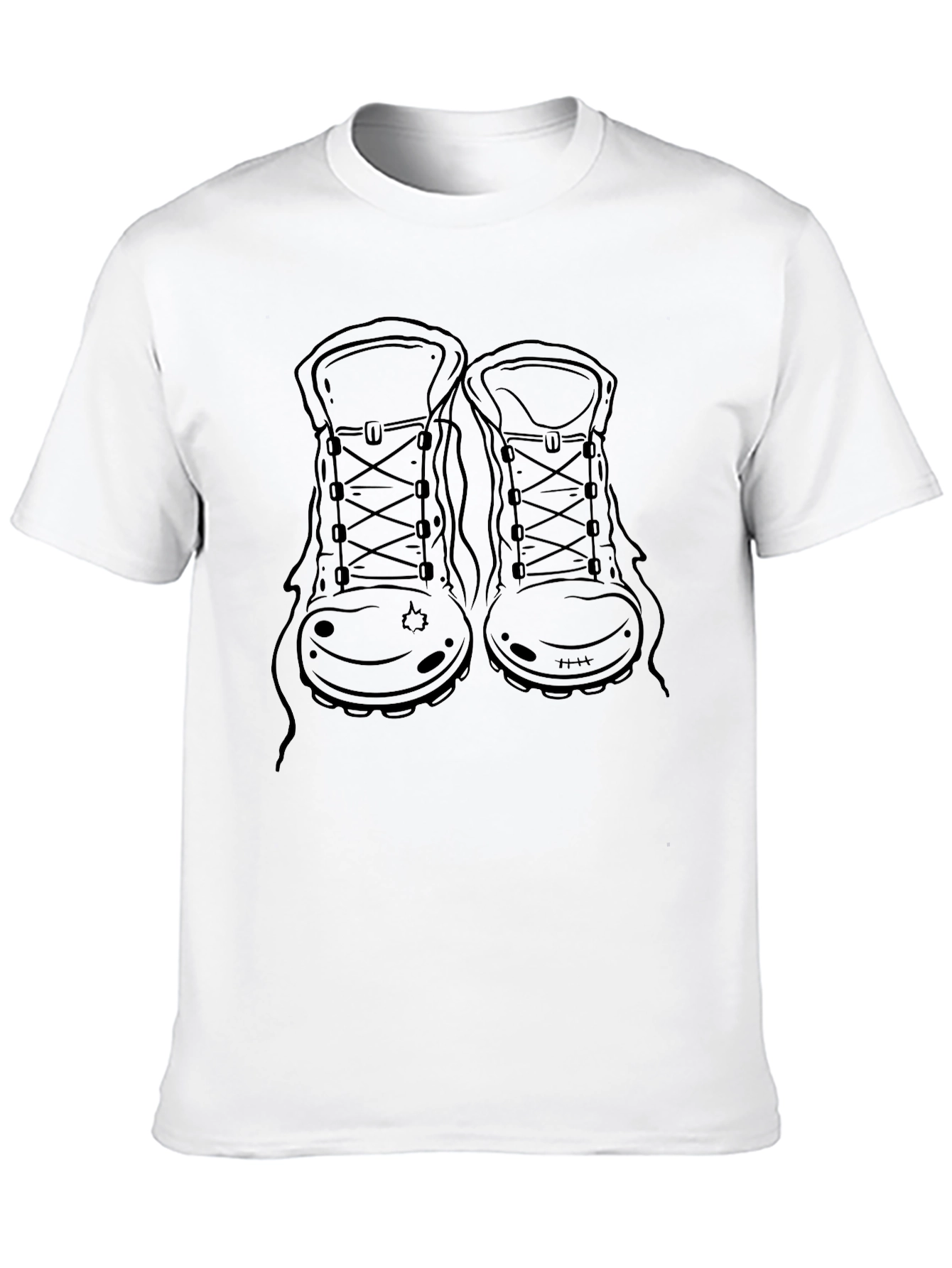 Black Hiking Boots Graphic Tee - Black Cotton Shirt view 10