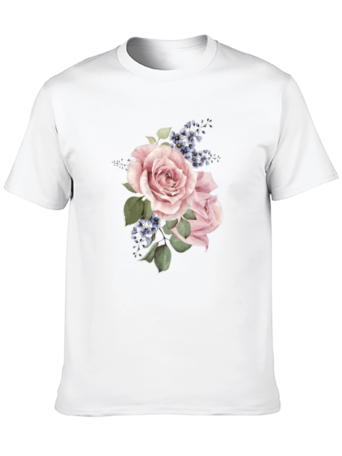 Black Floral Rose Graphic Black T-Shirt view 10