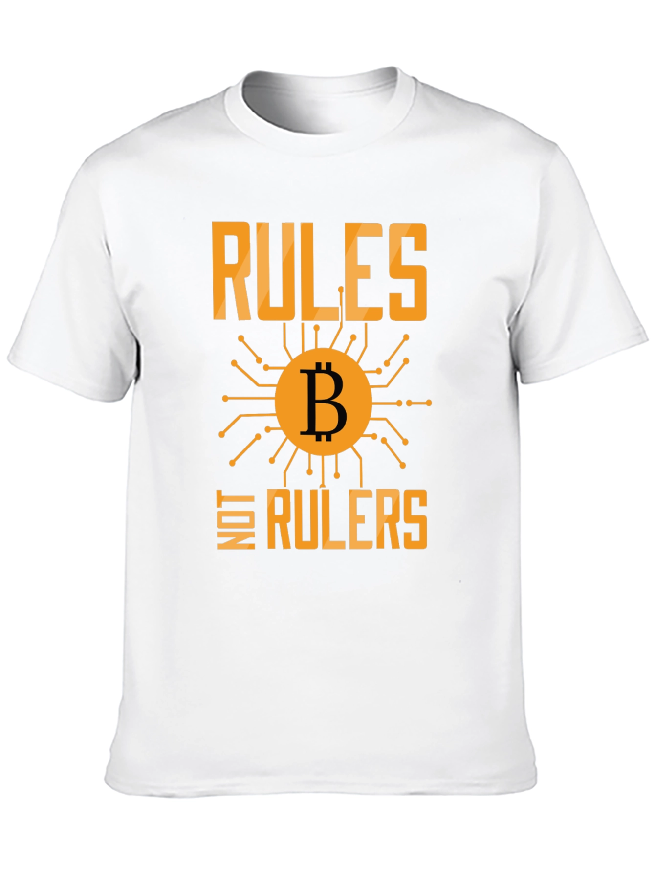 Black Bitcoin Rules Not Rulers Graphic T-Shirt view 10