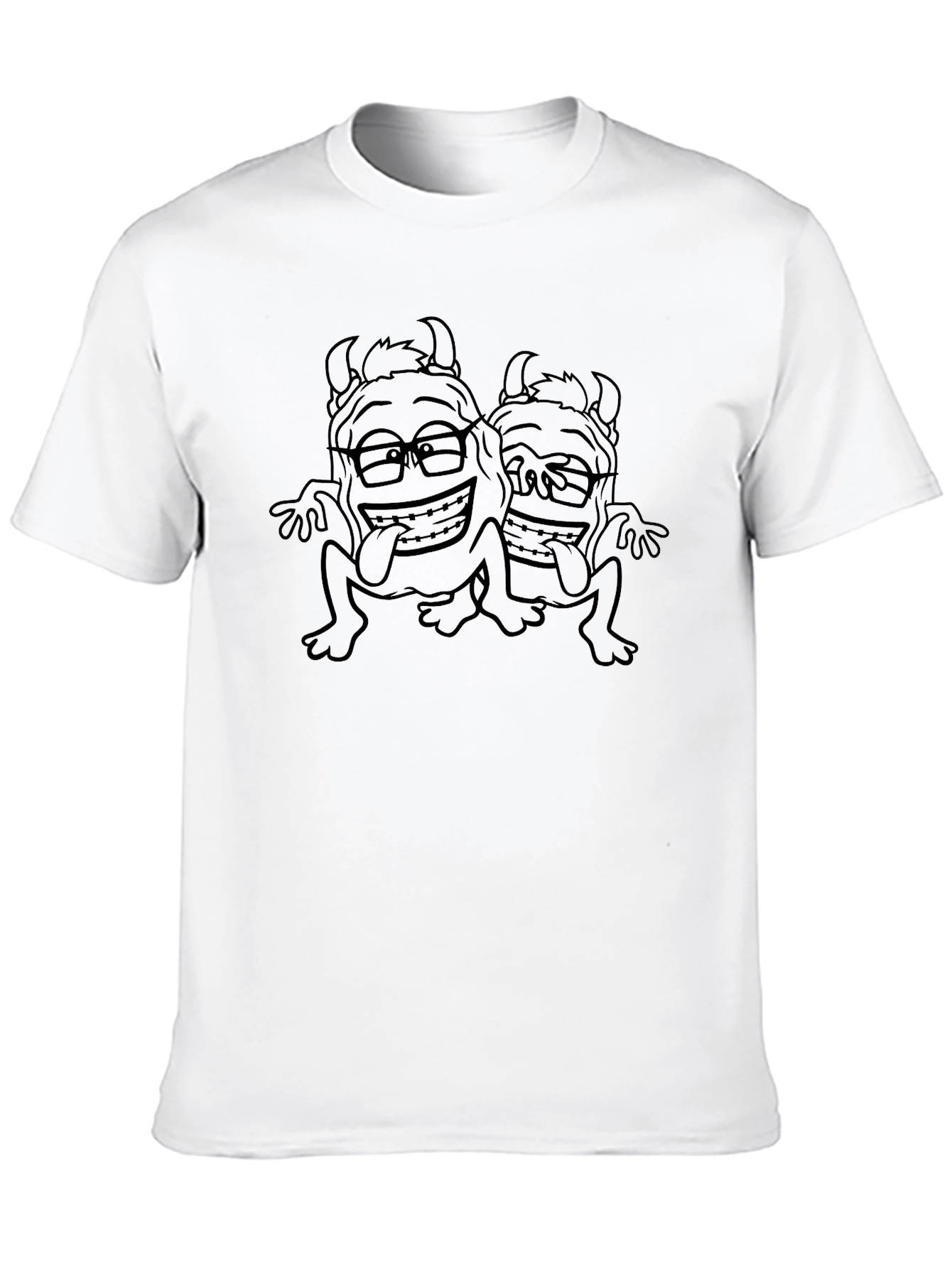 Black Monster Duo Graphic Tee - Black Cotton Blend Shirt view 10