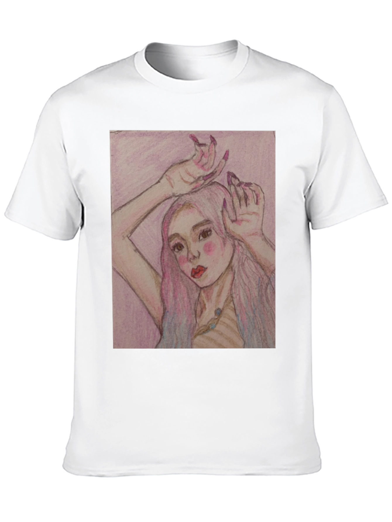 Black Artistic Woman Graphic Print Black T-Shirt view 10