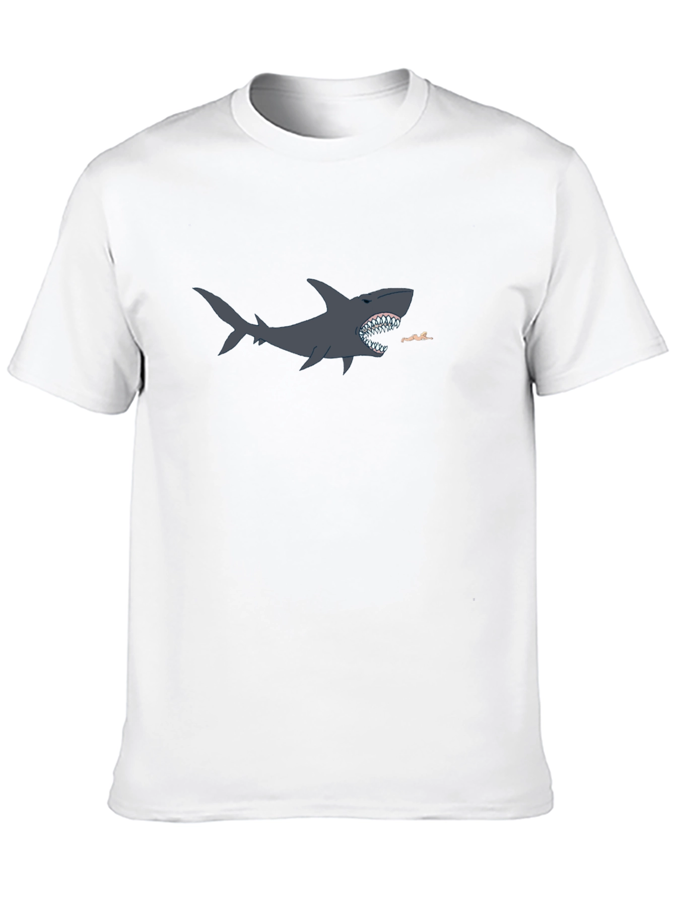 Black Shark Attack Graphic T-Shirt - Black, Cotton Blend view 10