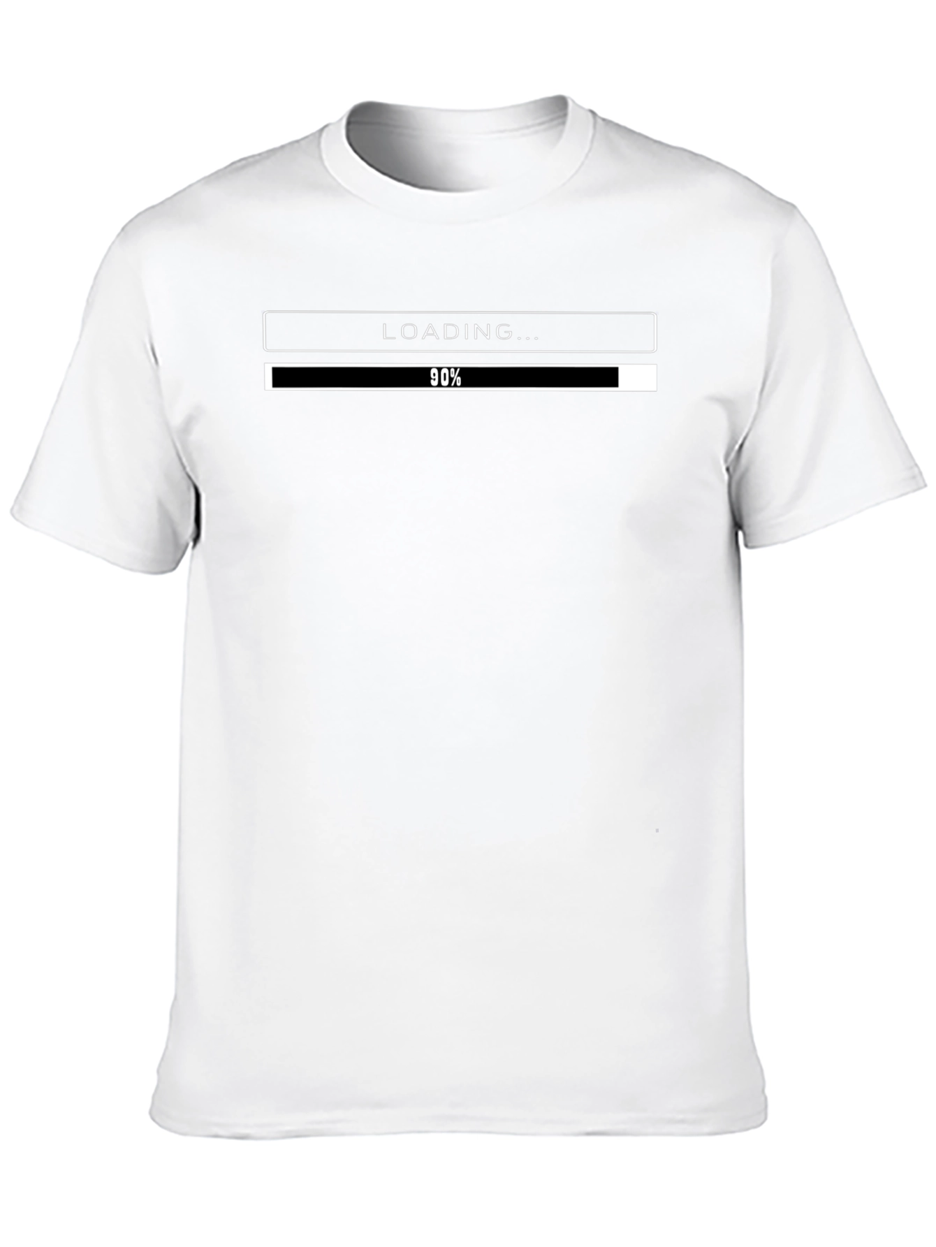 Black Loading 90% Complete Graphic Tee - Black Cotton T-Shirt view 10