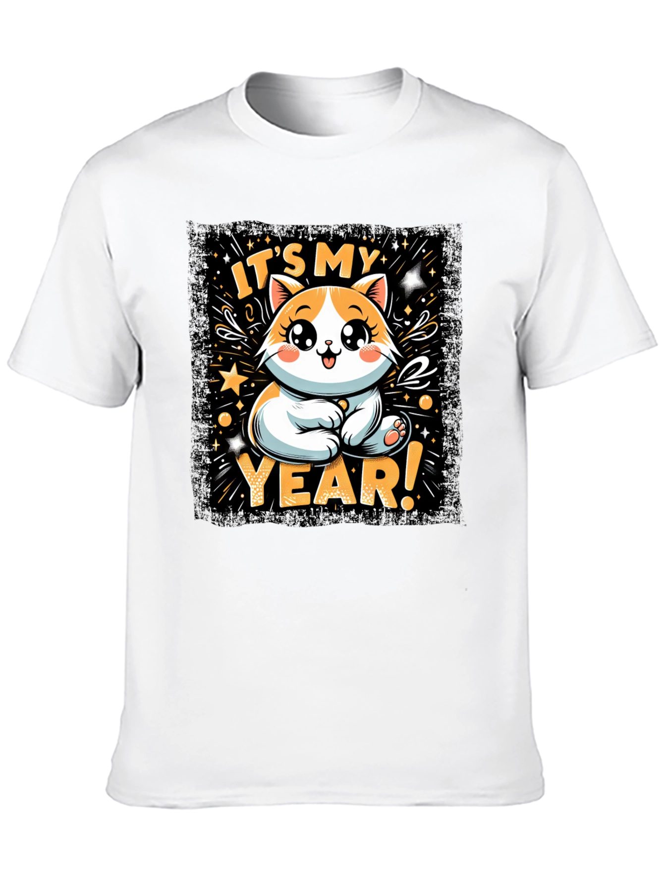 Black Cute Cat Year T-Shirt view 10