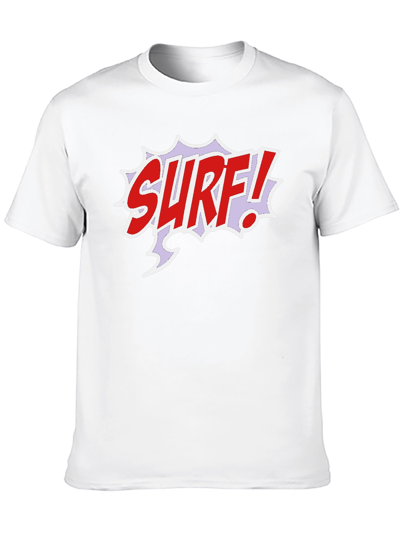 Black Surf Comic Style Black T-Shirt view 10