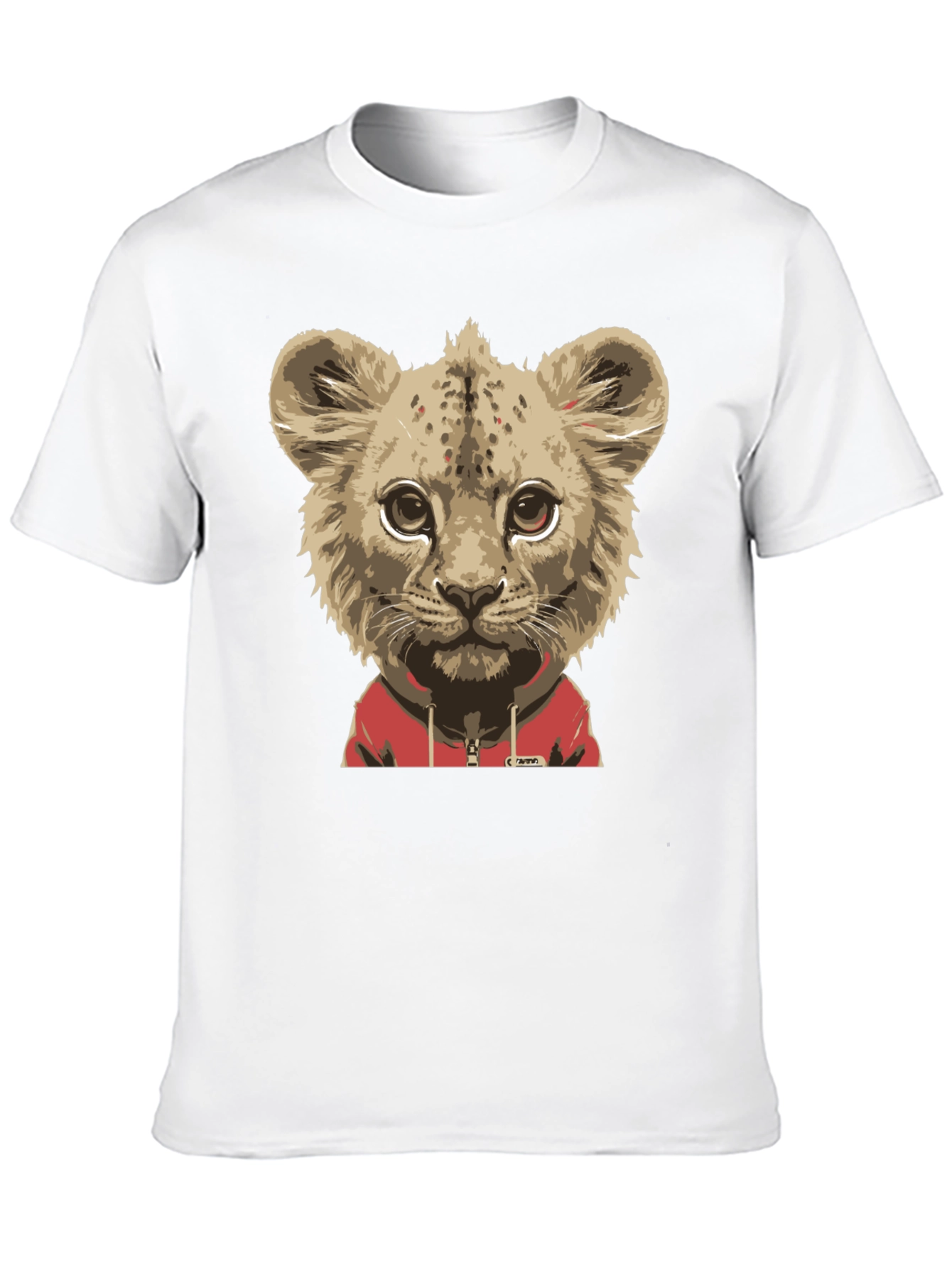 Black Lion Cub Hoodie T-Shirt - Cool Animal Tee view 10