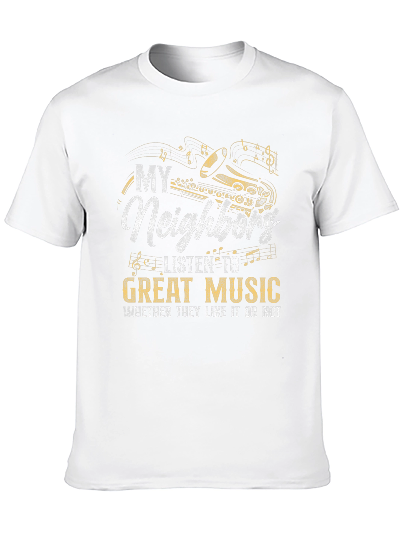 Black My Neighbors Listen to Great Music T-Shirt view 10