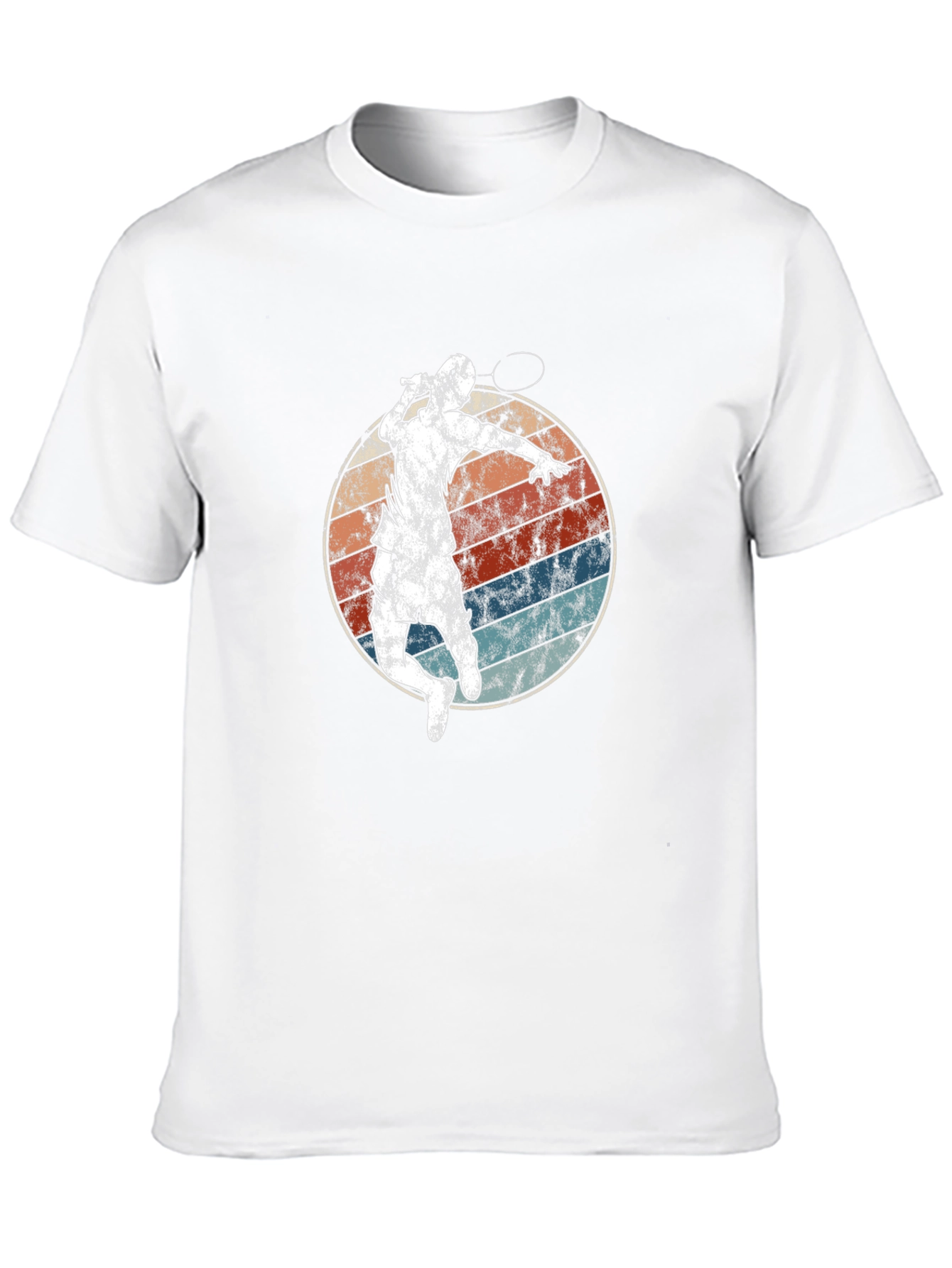 Black Vintage Badminton Player T-Shirt view 10