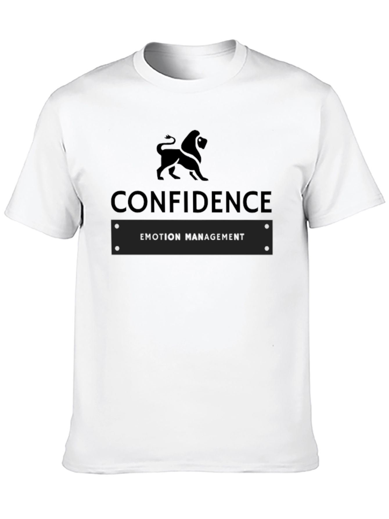 Black Confidence Lion Men's Black Graphic Tee view 10