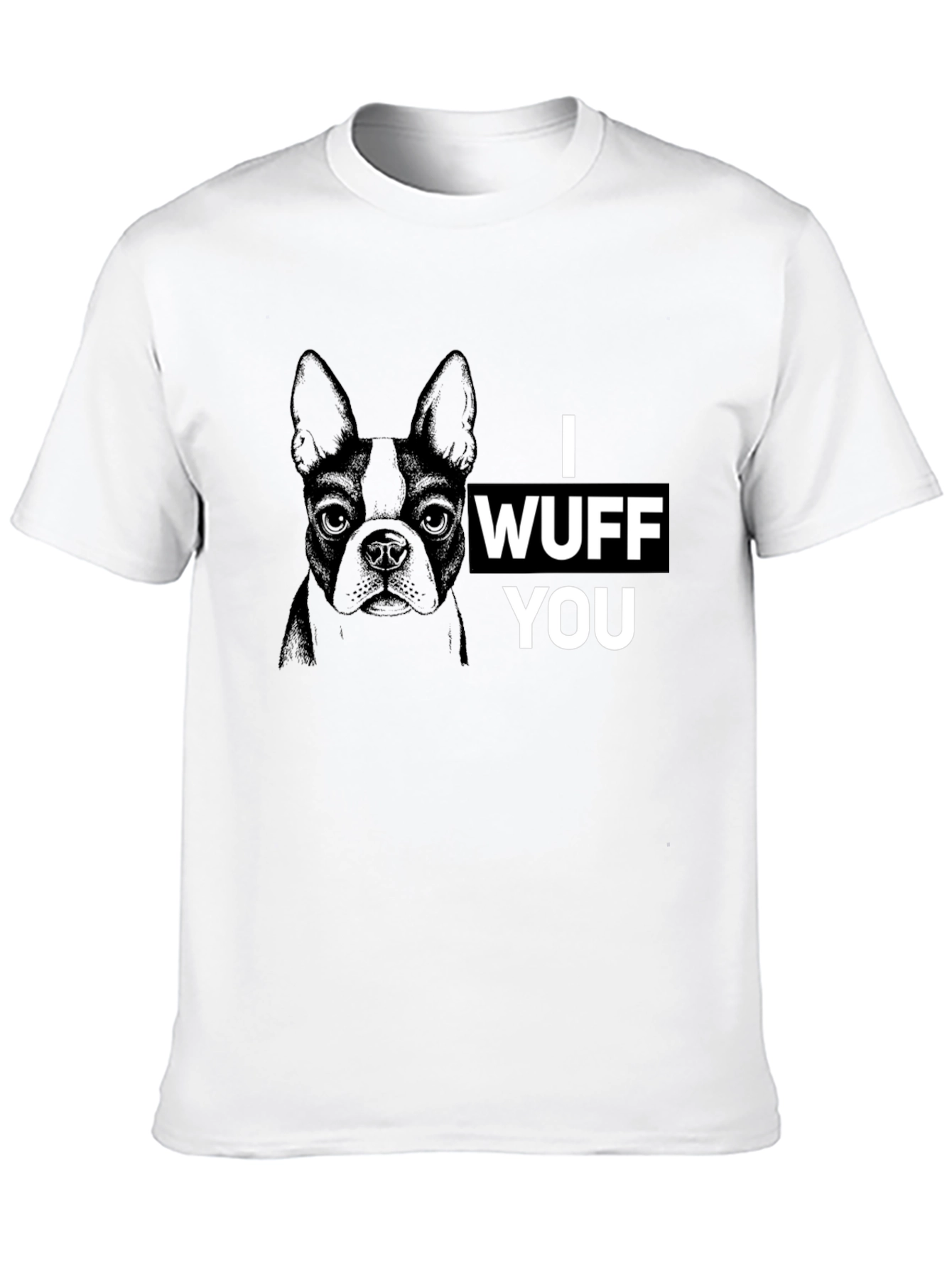Black I Wuff You Graphic Tee - Black Cotton Blend view 10