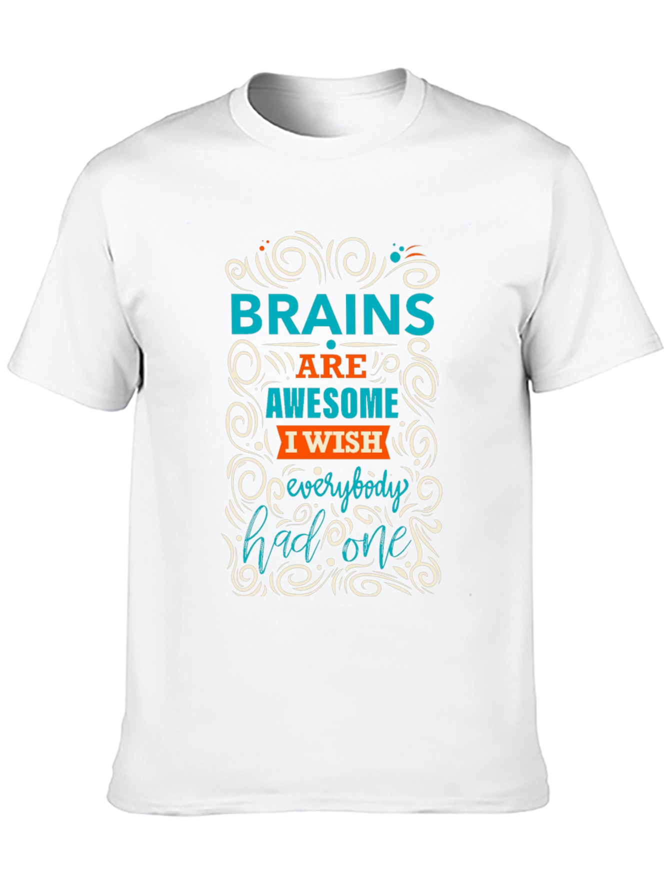 Black Brains Awesome Wish T-Shirt - Clever Graphic Tee view 10