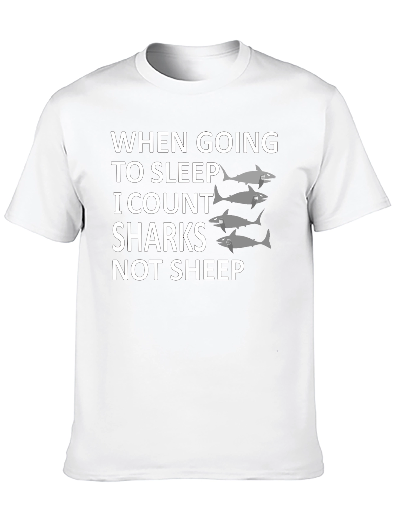Black Shark Counting T-Shirt - Unique Sleep Aid Design view 10