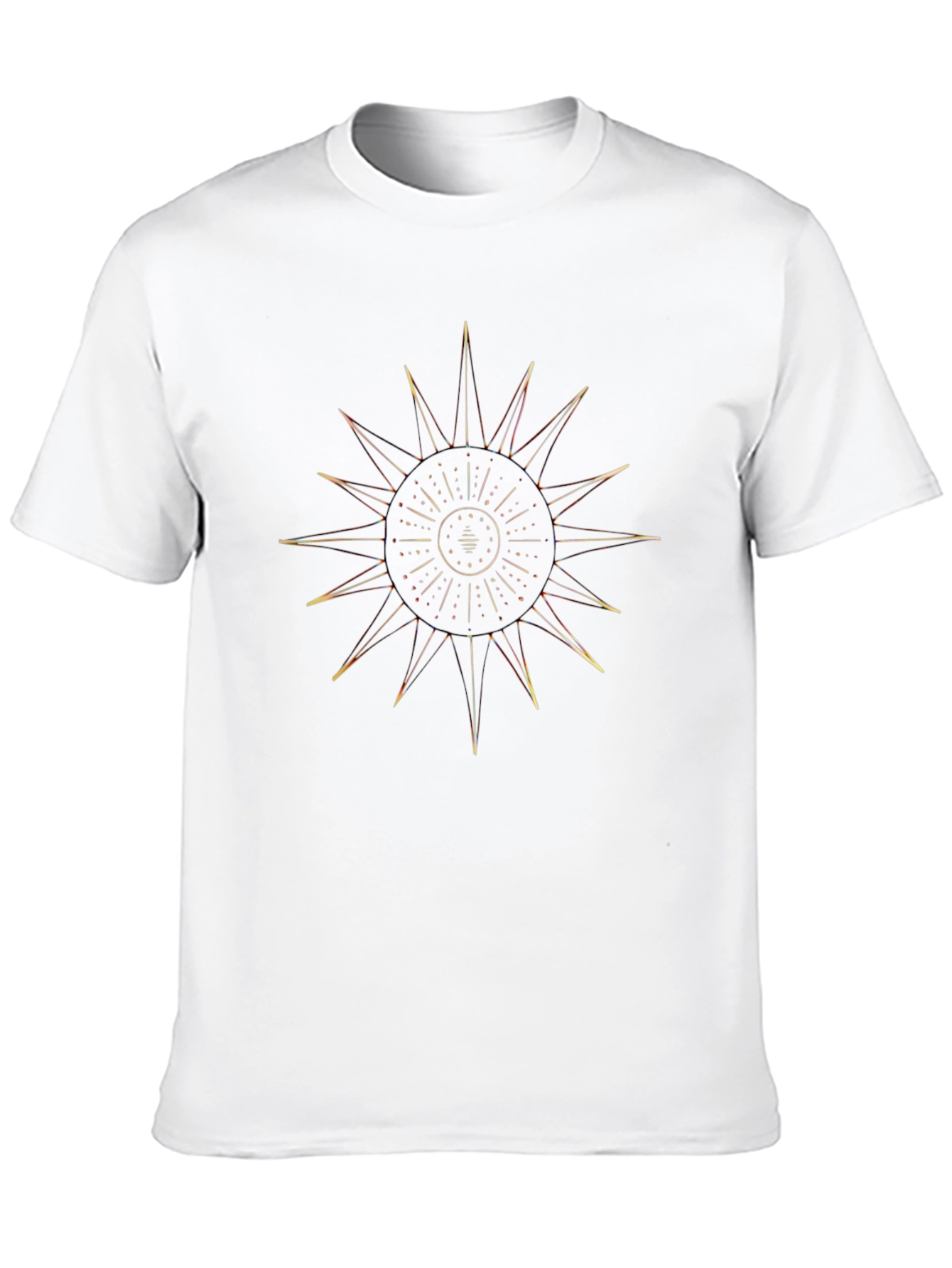 Black Golden Sunburst Graphic Black T-Shirt view 10