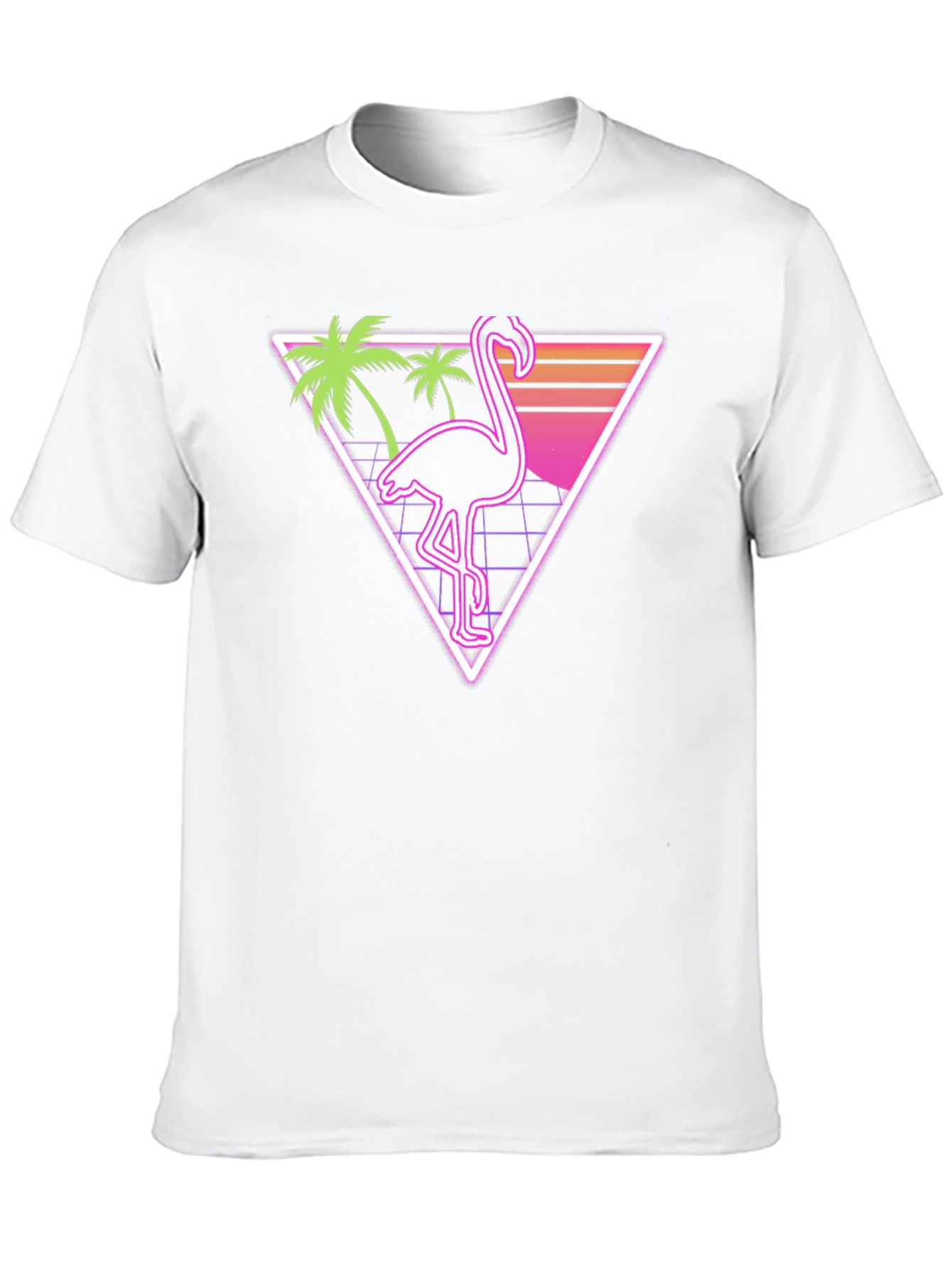 Black Retro Flamingo T-Shirt - Vaporwave Style view 10