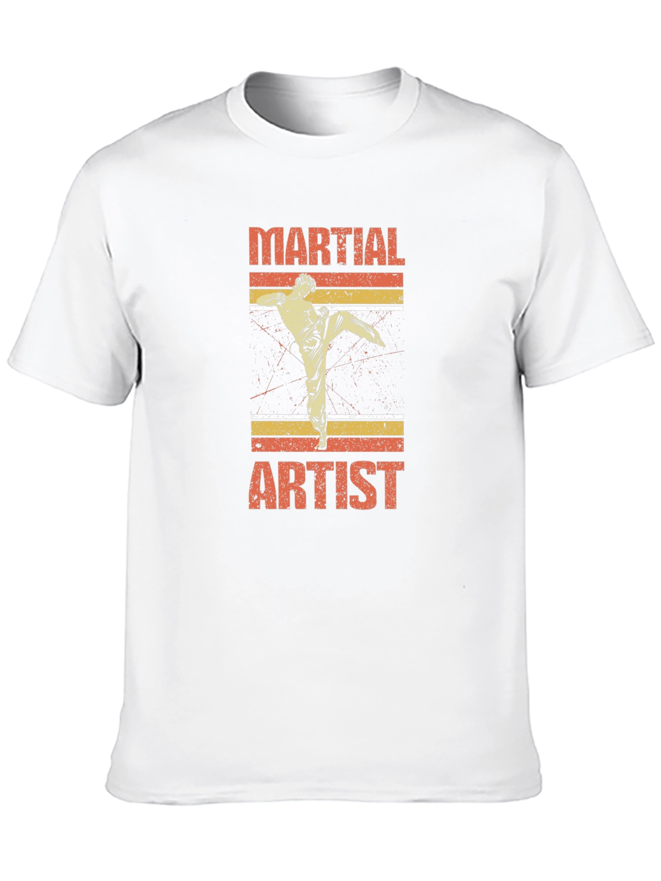 Black Martial Artist Graphic T-Shirt Retro Style view 10
