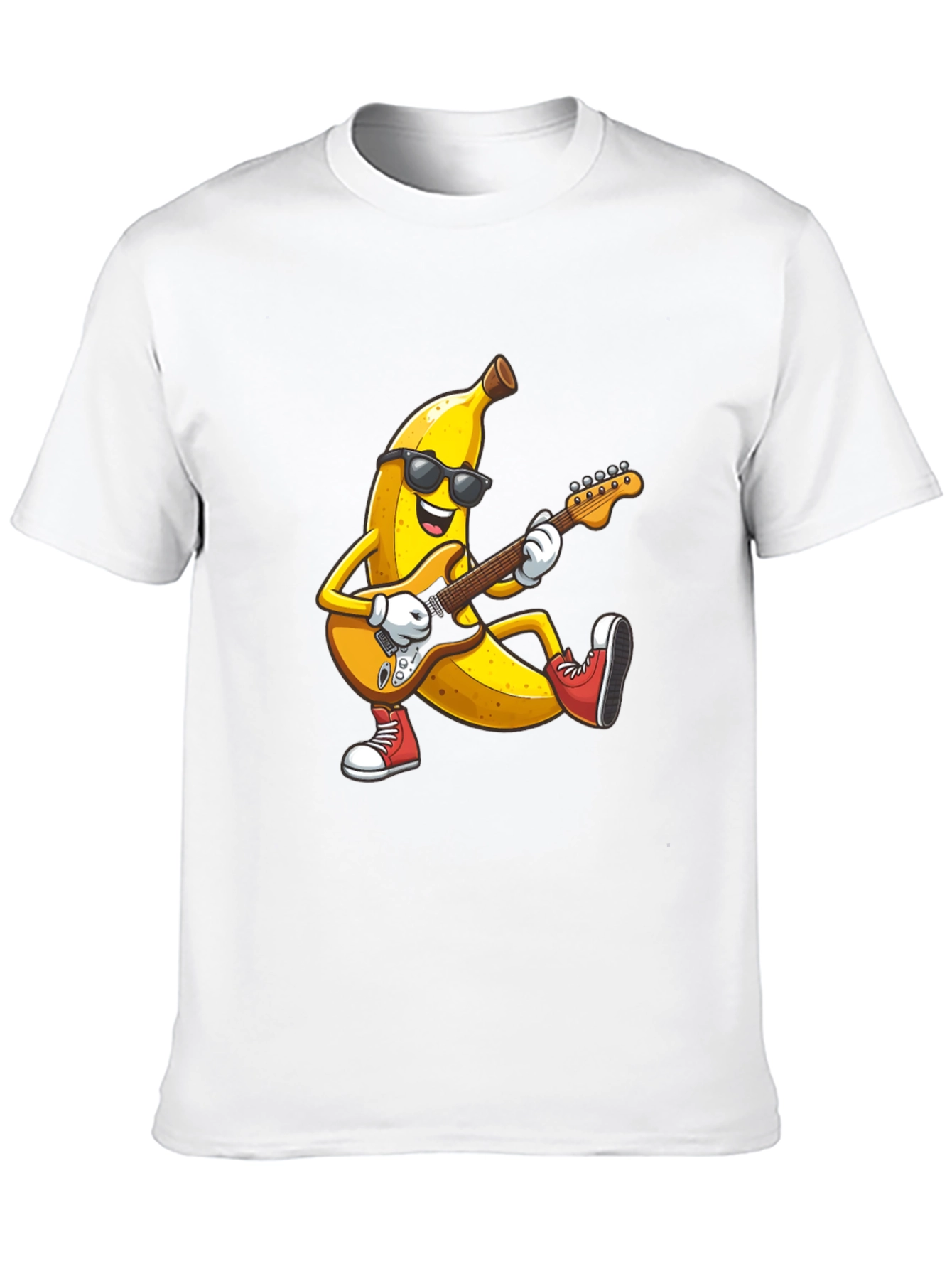 Black Banana Rocker T-Shirt - Cool Fruit Guitarist Tee view 10