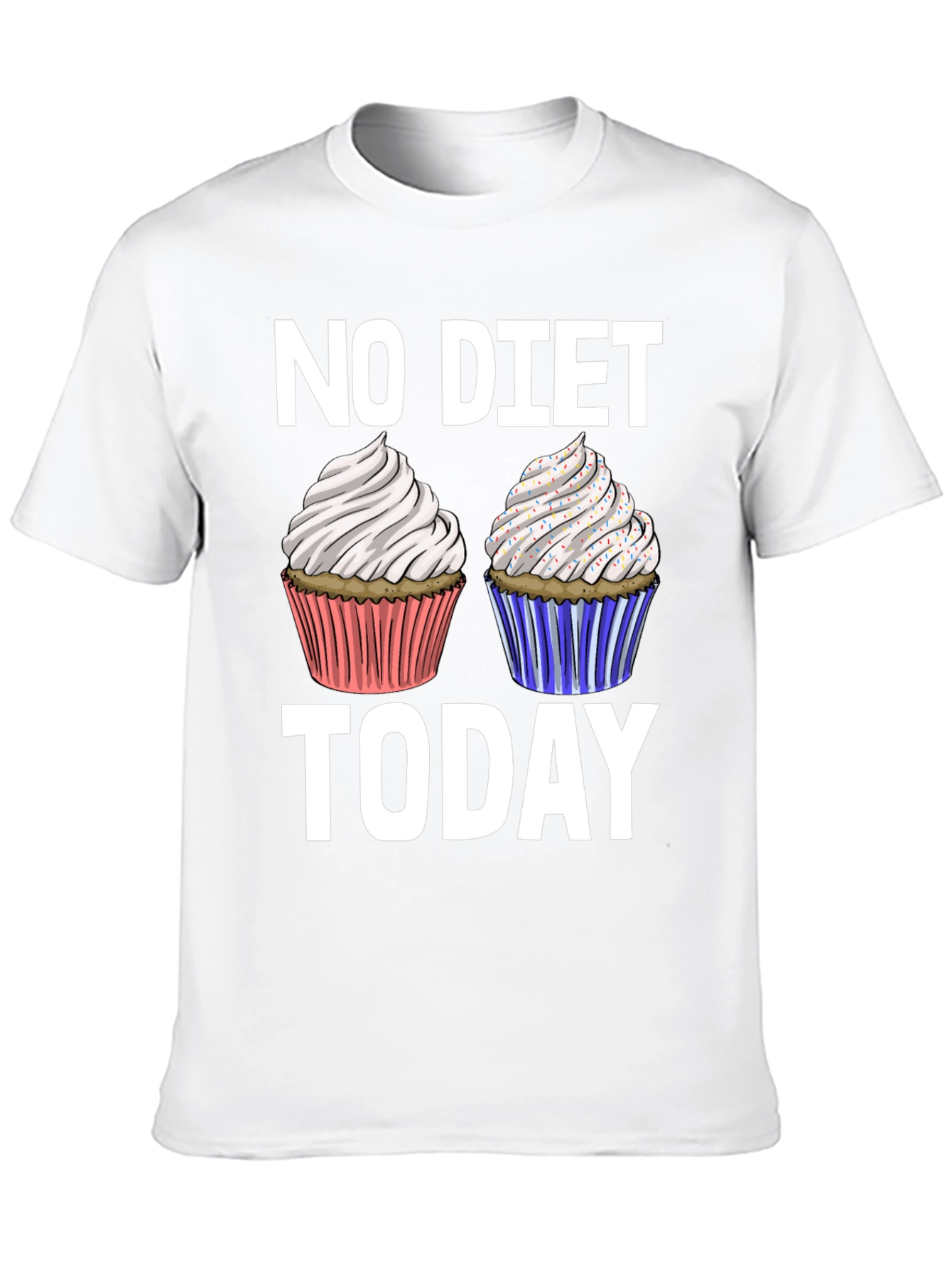 No Diet Today T-Shirt - Cupcake Design - 10