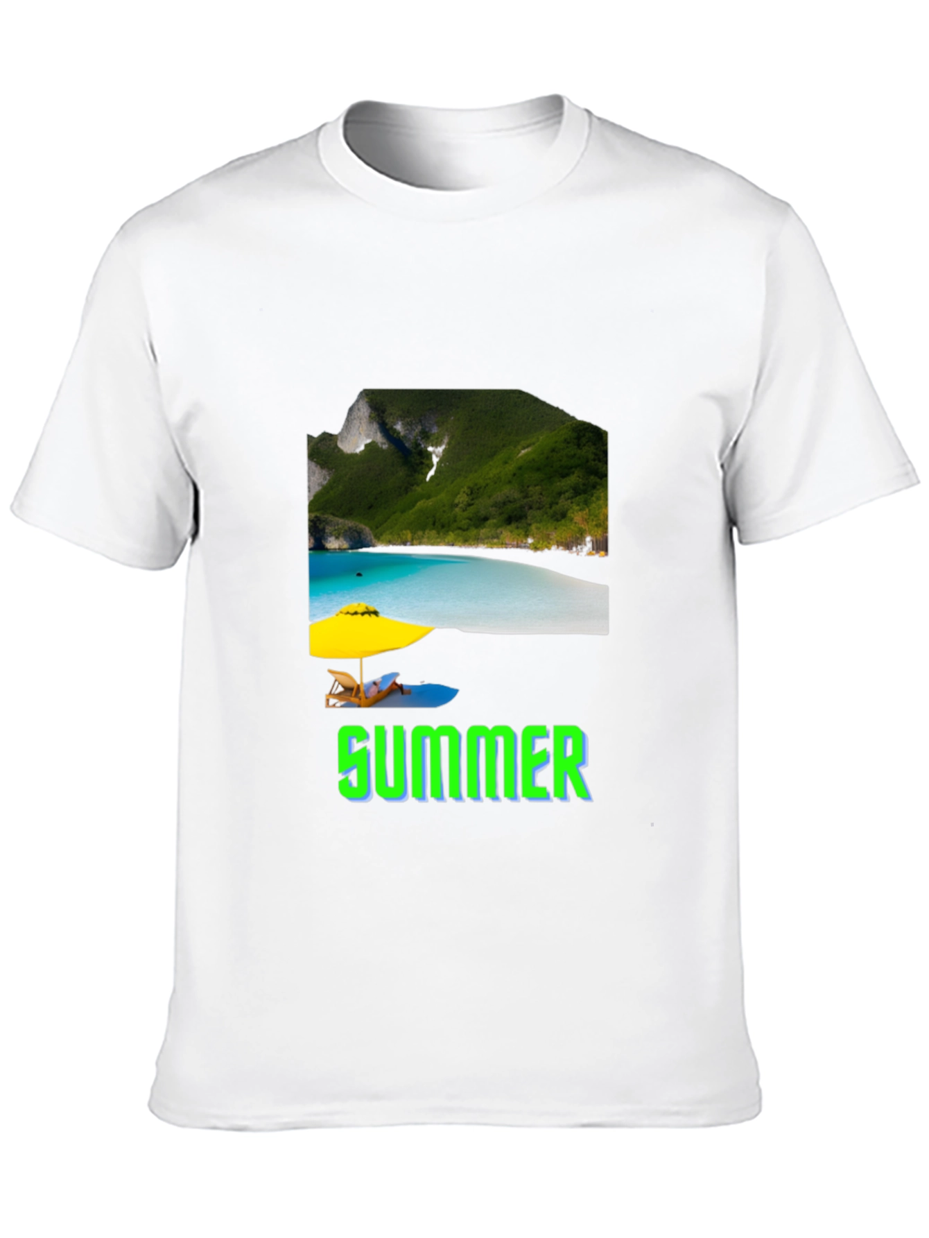 Black Summer Beach Graphic T-Shirt view 10