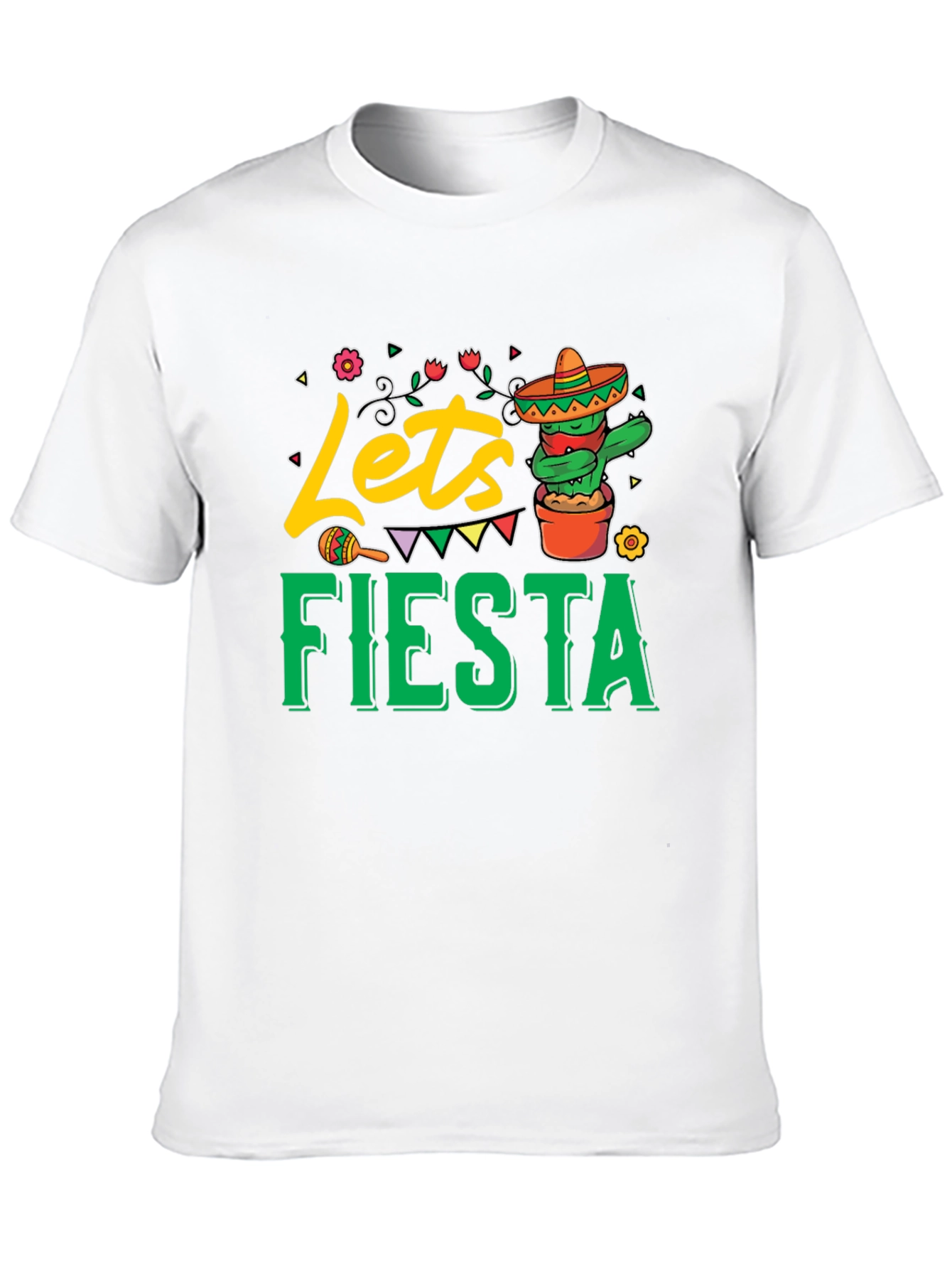 Black Let's Fiesta Black Graphic T-Shirt view 10