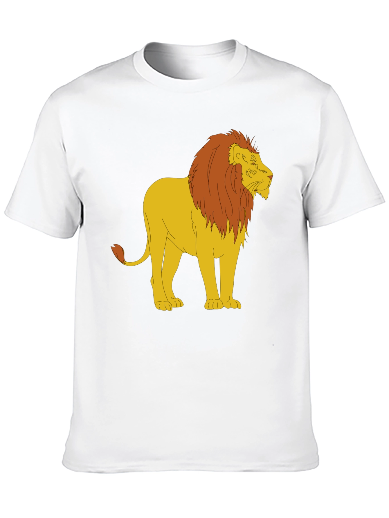 Cartoon Lion Graphic Print Black Tee - 10