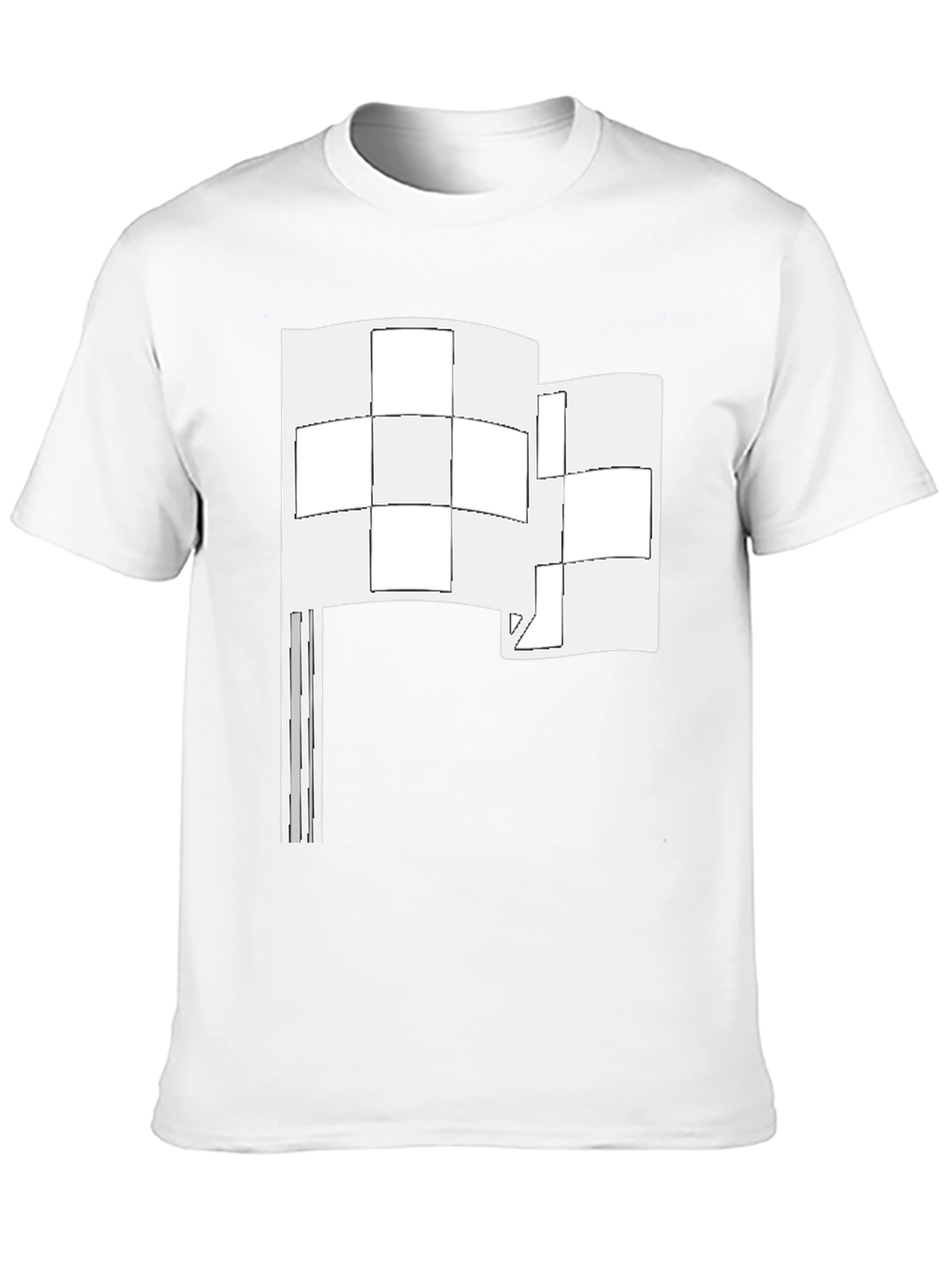 Black Abstract Flag Graphic Tee - Black Cotton Shirt view 10