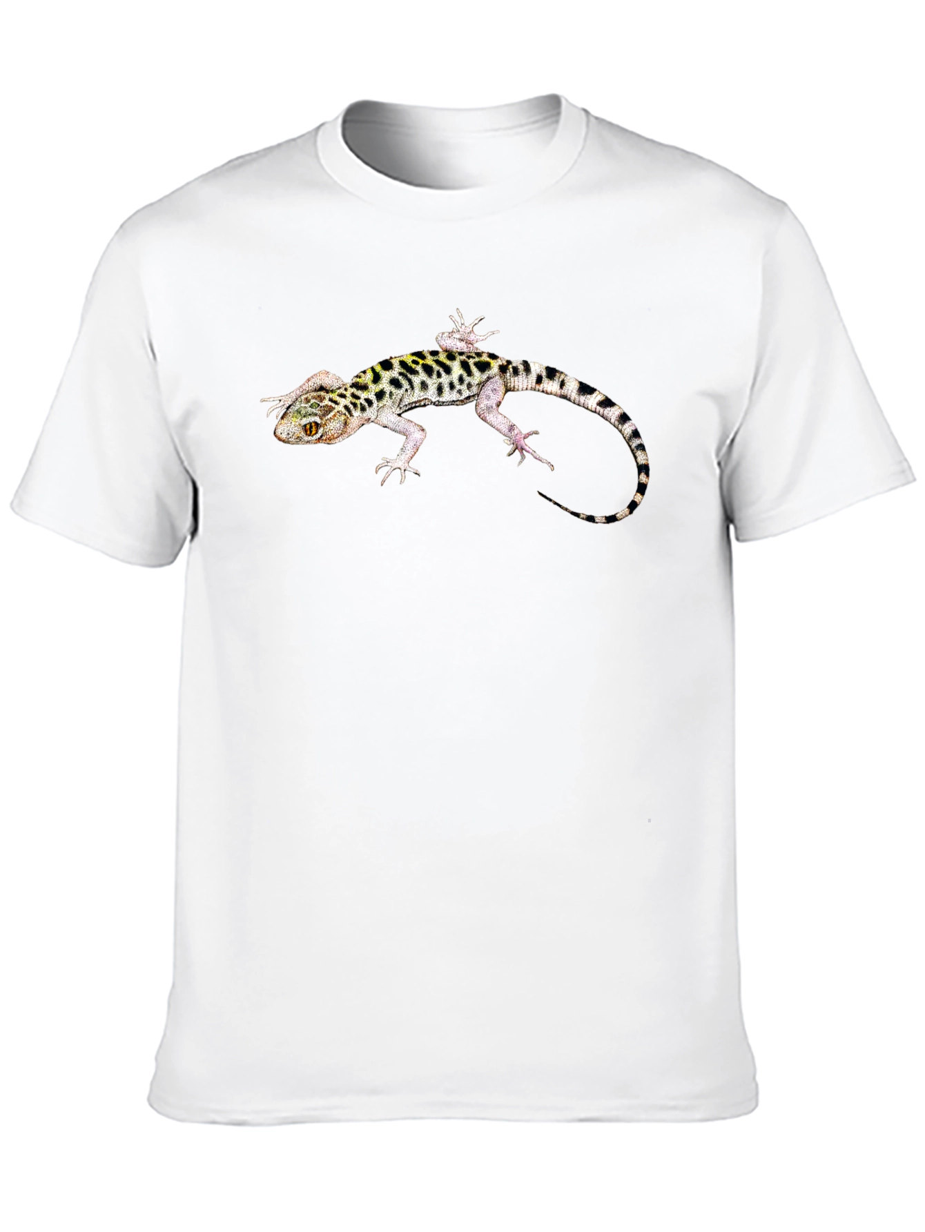 Black Gecko Print Men's Black T-Shirt view 10