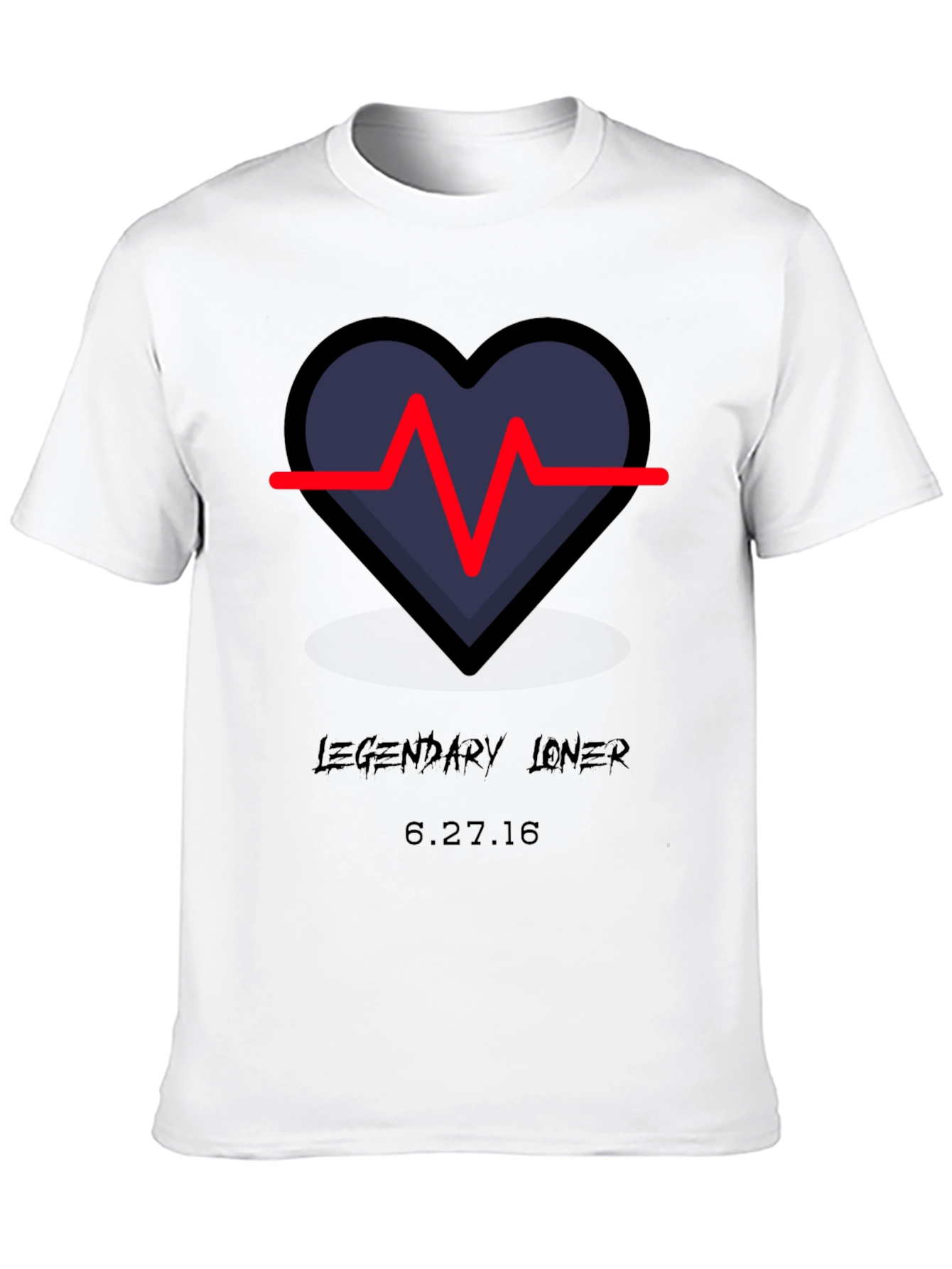 Black Legendary Loner Heartbeat Graphic Tee - Black view 10