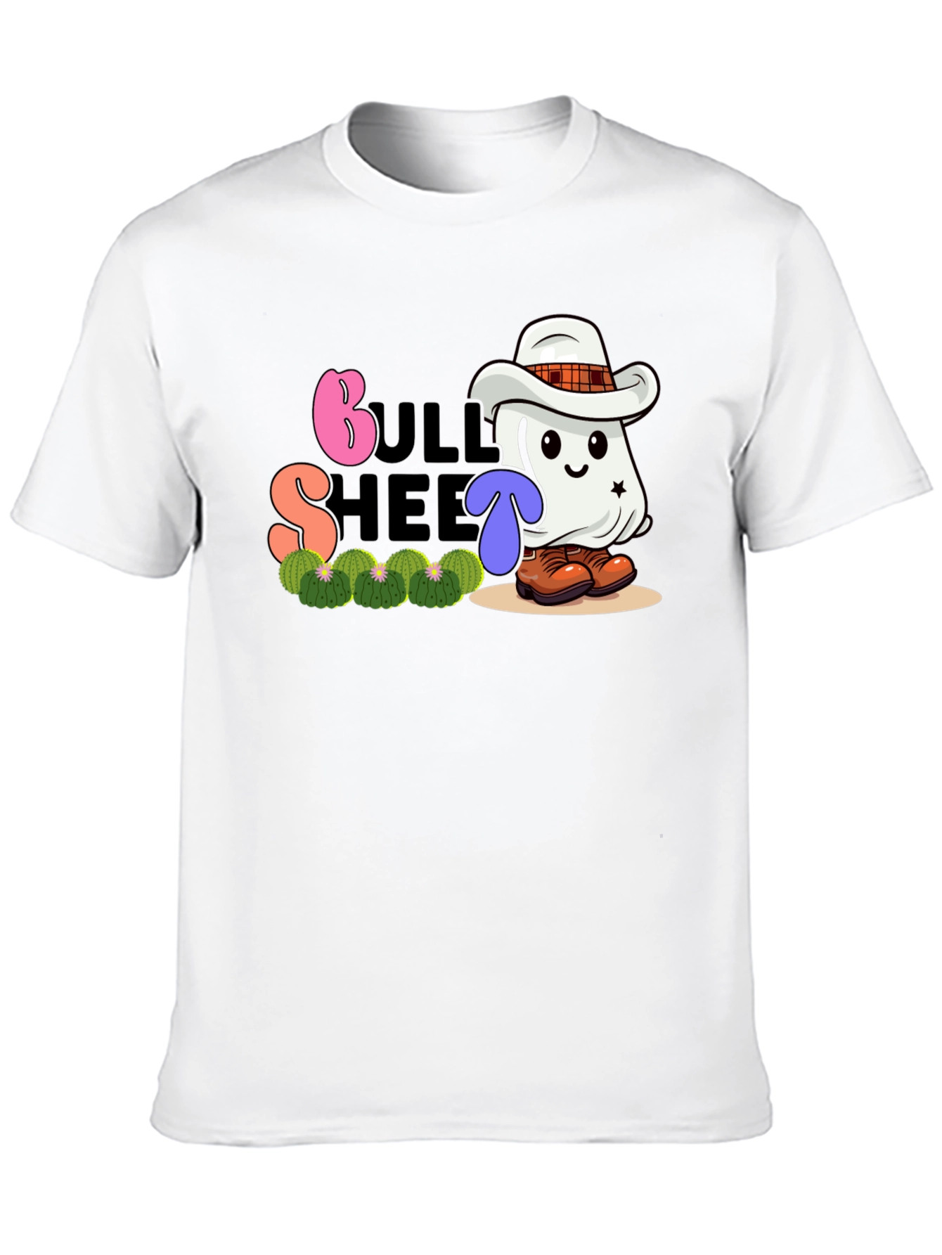 Black Bull Sheet Ghost Cowboy Graphic T-Shirt view 10