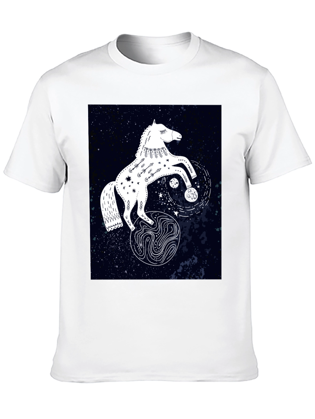 Black Celestial Horse Graphic Tee - Black view 10