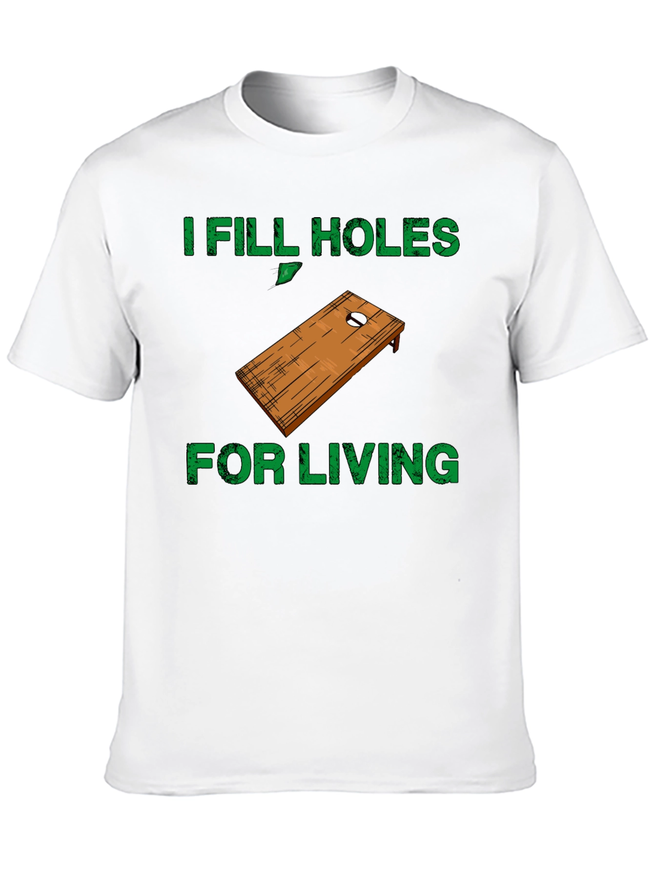 Black I Fill Holes For Living T-Shirt - Cornhole Player view 10