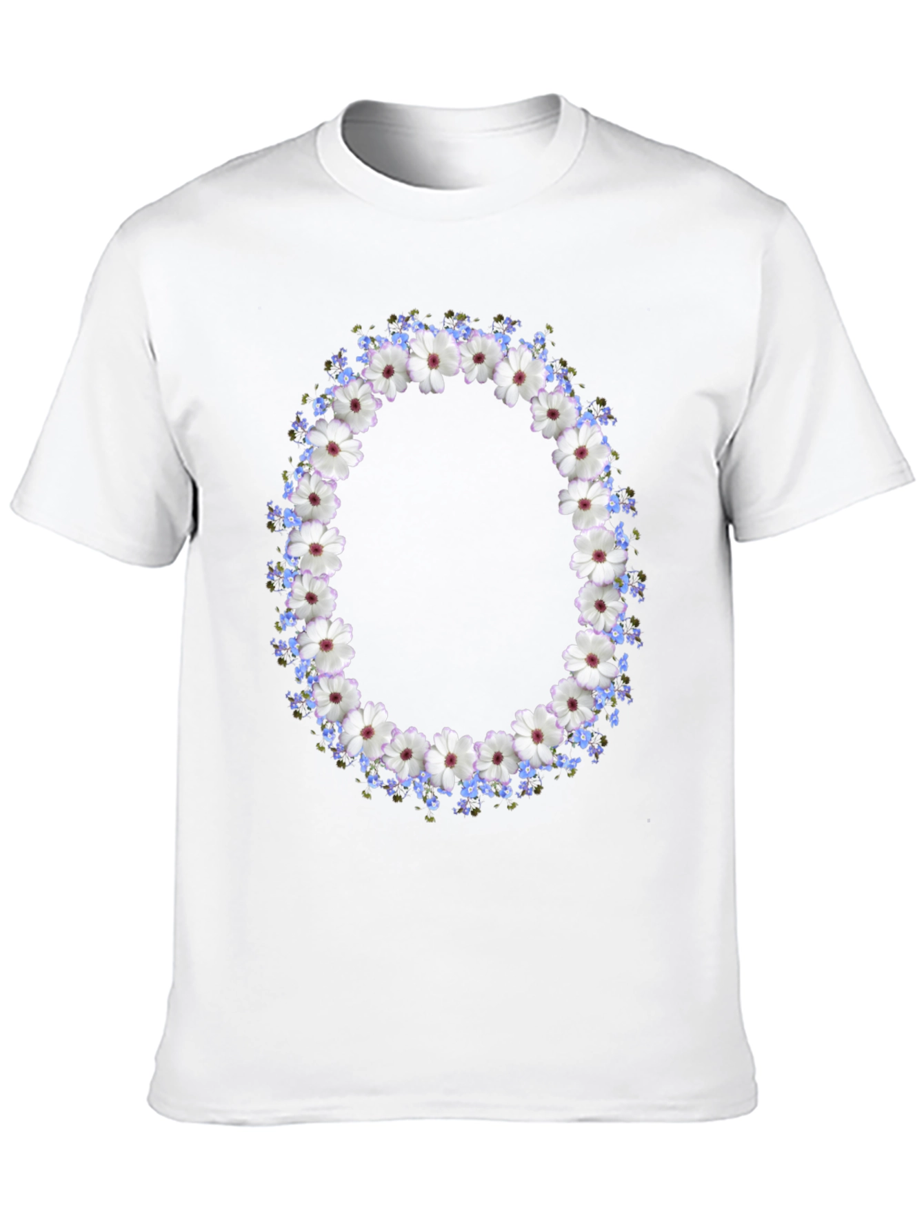 Black Floral Wreath Graphic Black T-Shirt view 10