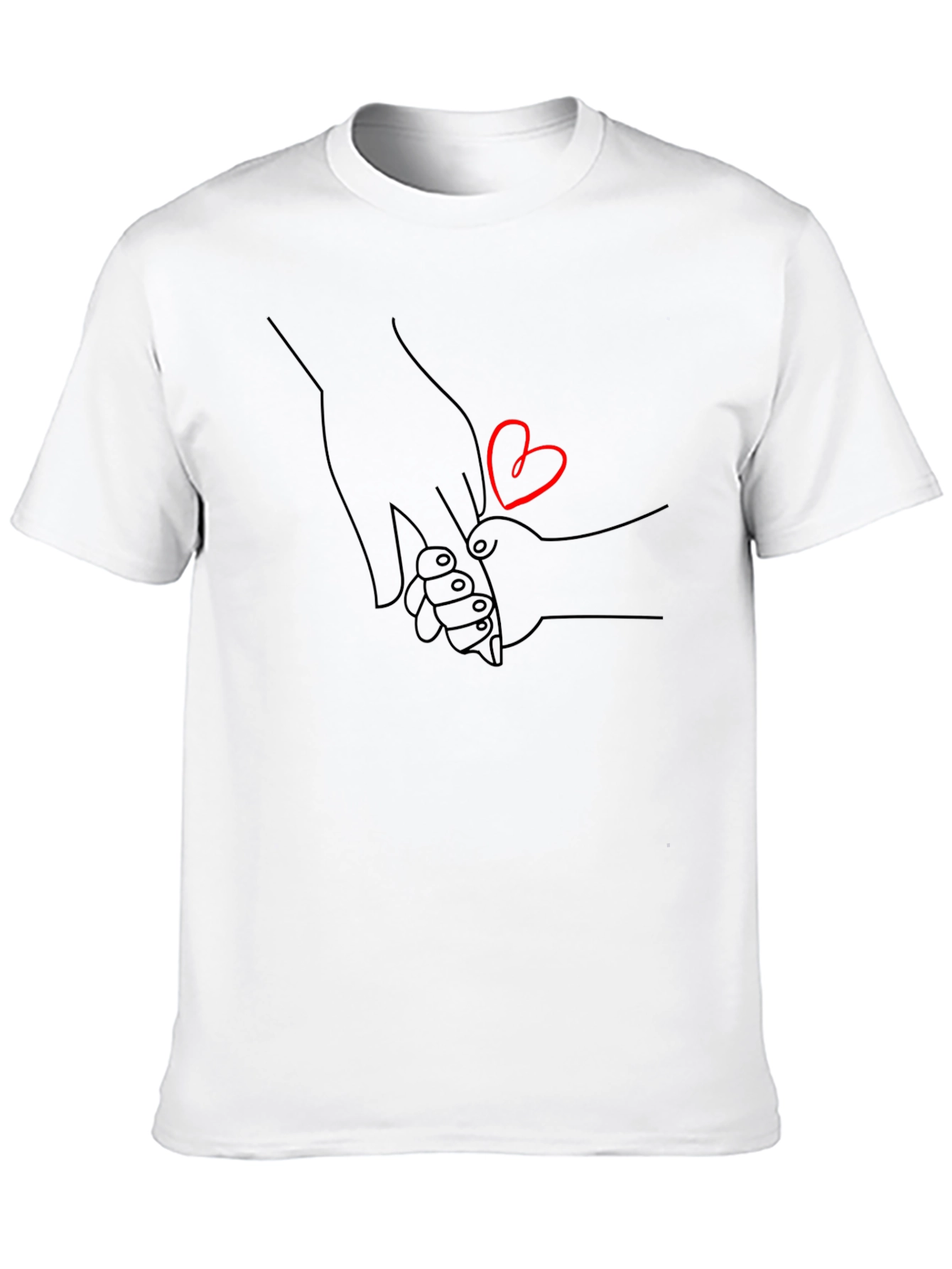 Black Heartfelt Hand-in-Hand Graphic Tee - Unisex Black Shirt view 10