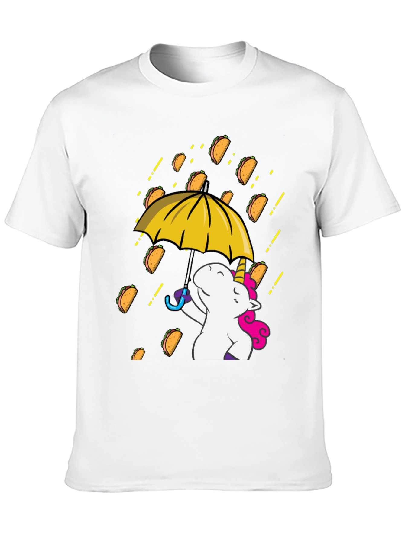 Black Unicorn Taco Rain Graphic T-Shirt view 10