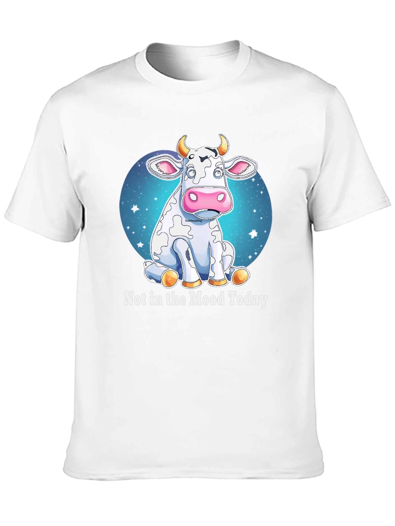 Black Funny Cow Mood T-Shirt - Not in the Mood Today Tee view 10