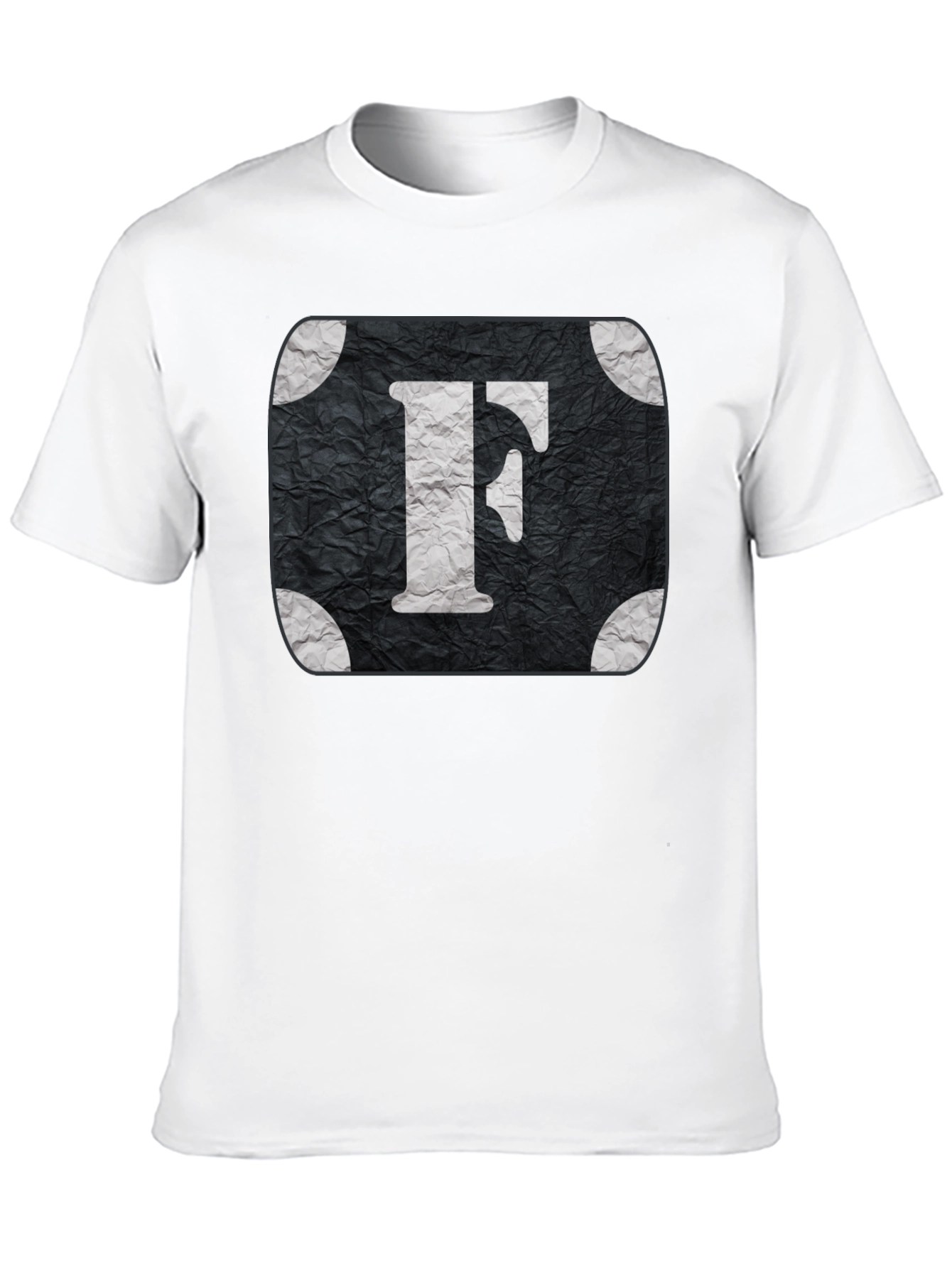 Black Letter F Graphic Tee - Black Cotton Blend view 10