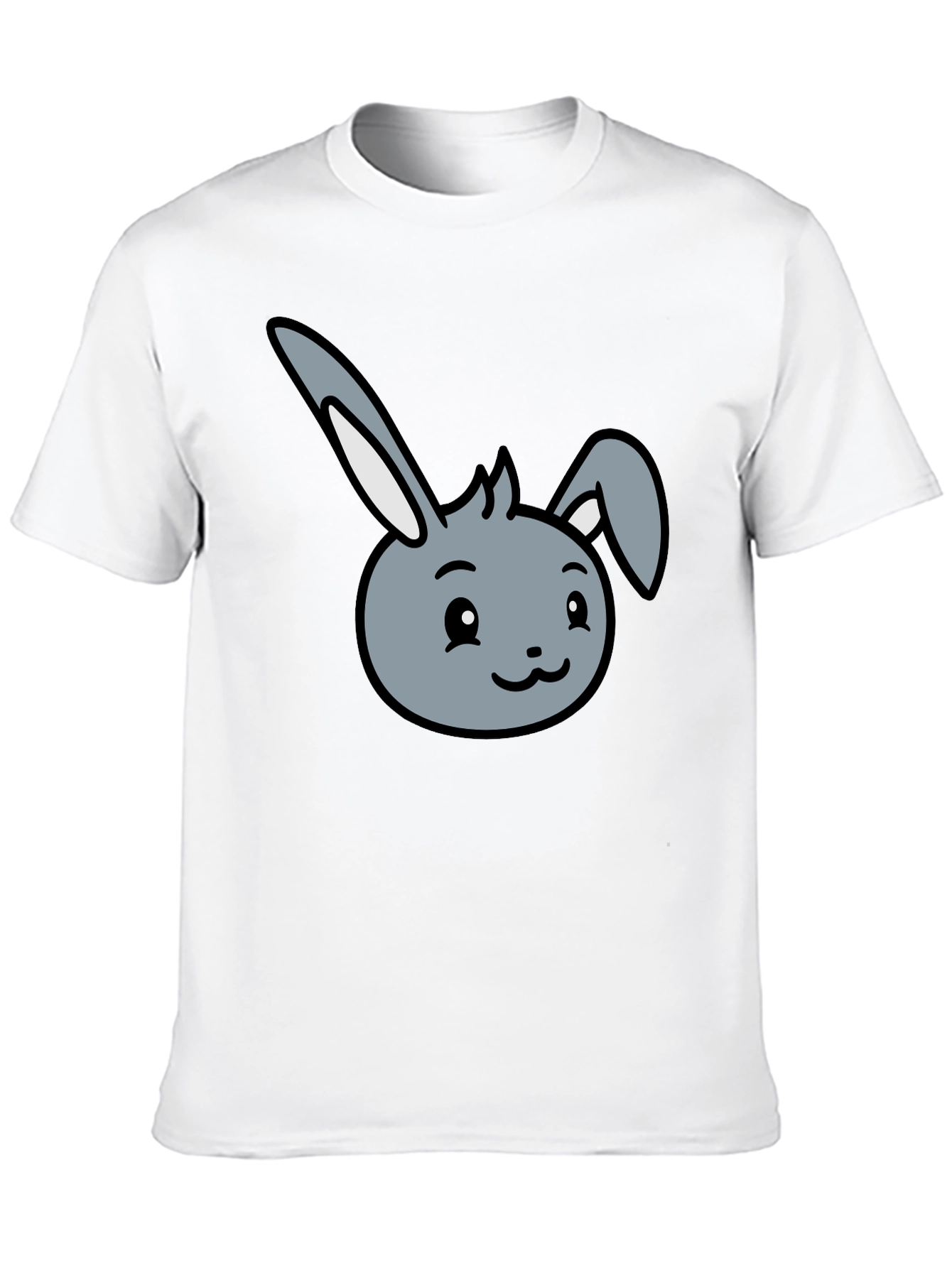 Black Cute Bunny Graphic Tee - Soft Cotton Blend view 10