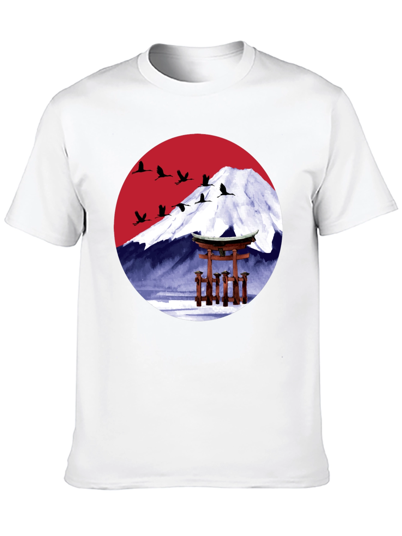 Black Japanese Mountain Scene Graphic Tee view 10