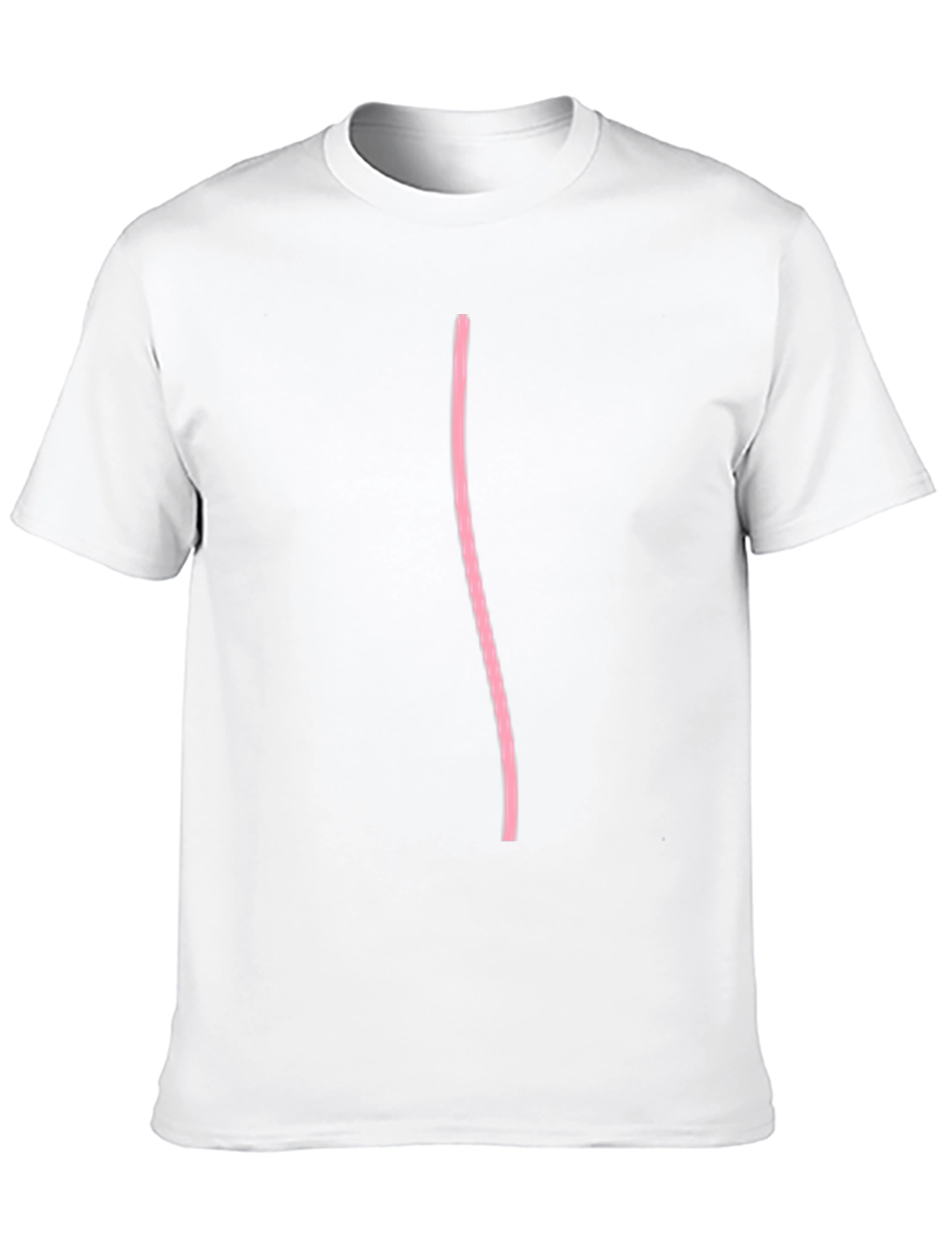 Black Black Casual Tee with Pink Line Design view 10
