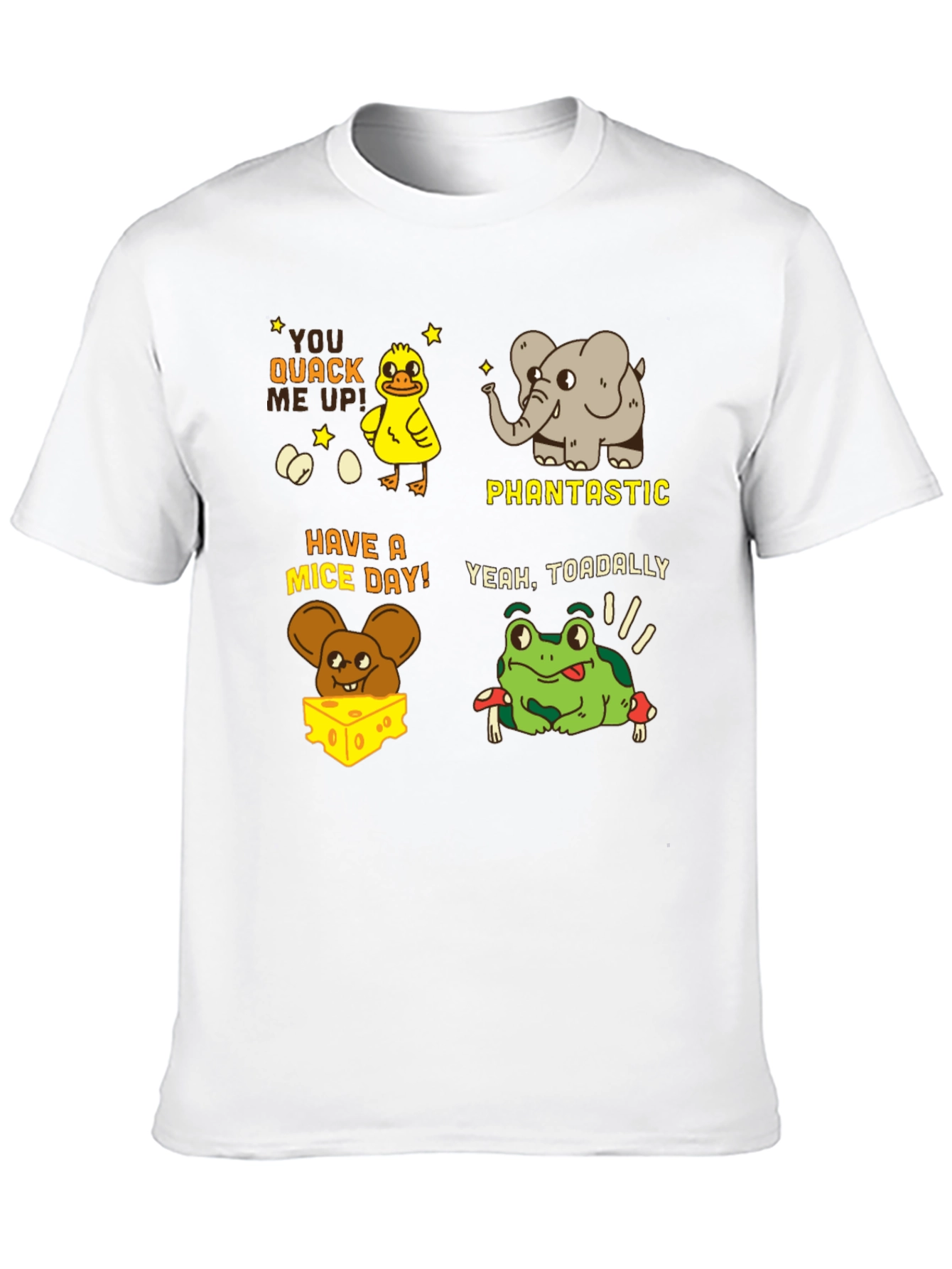 Black Pun-tastic Animal Tee: Quack Me Up, Have a Mice Day! view 10