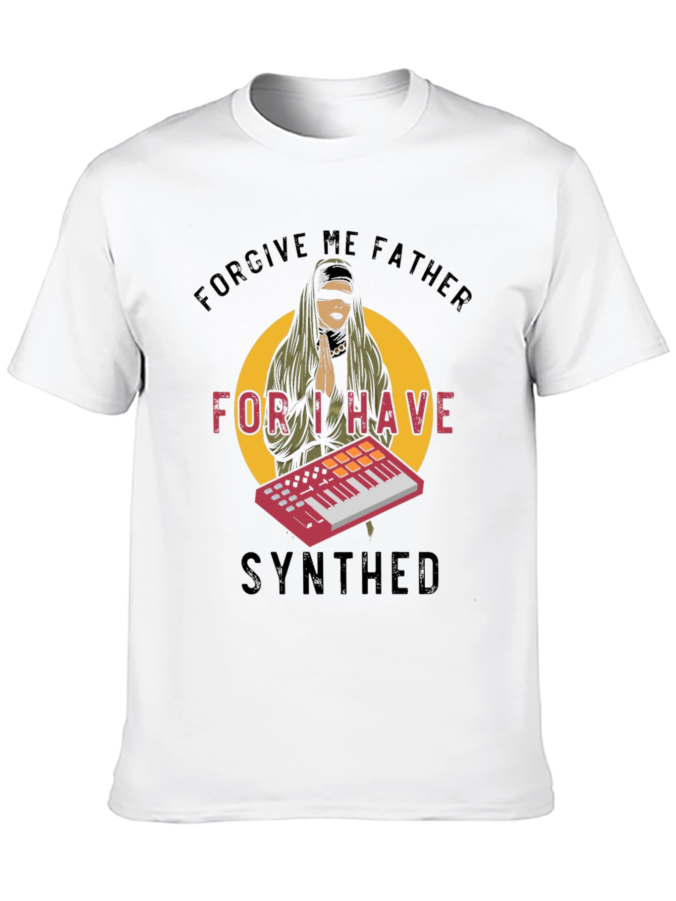 Black Forgive Me Father I Have Synthed Black T-Shirt view 10