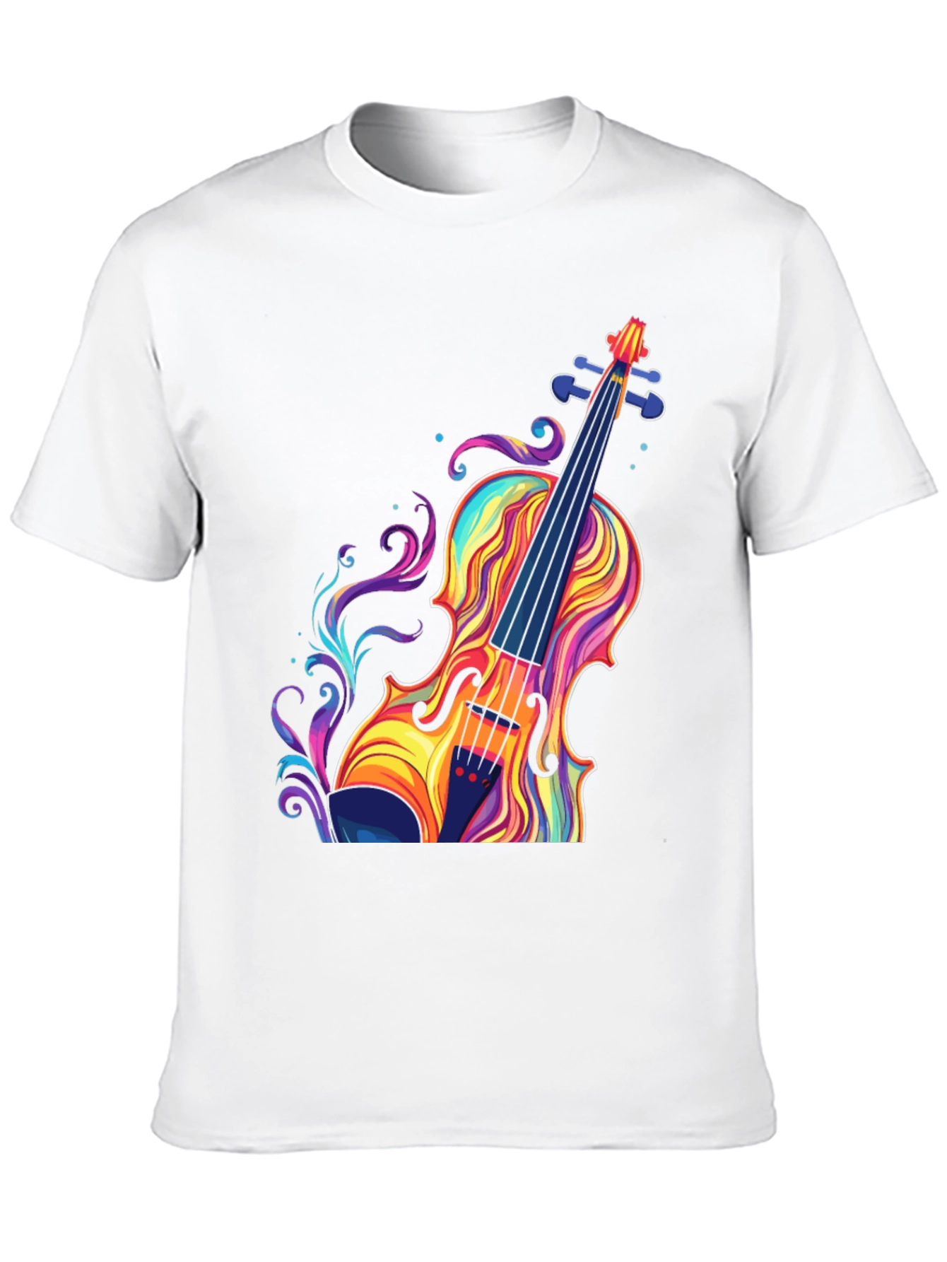 Black Colorful Violin Graphic T-Shirt - Music Lover Tee view 10