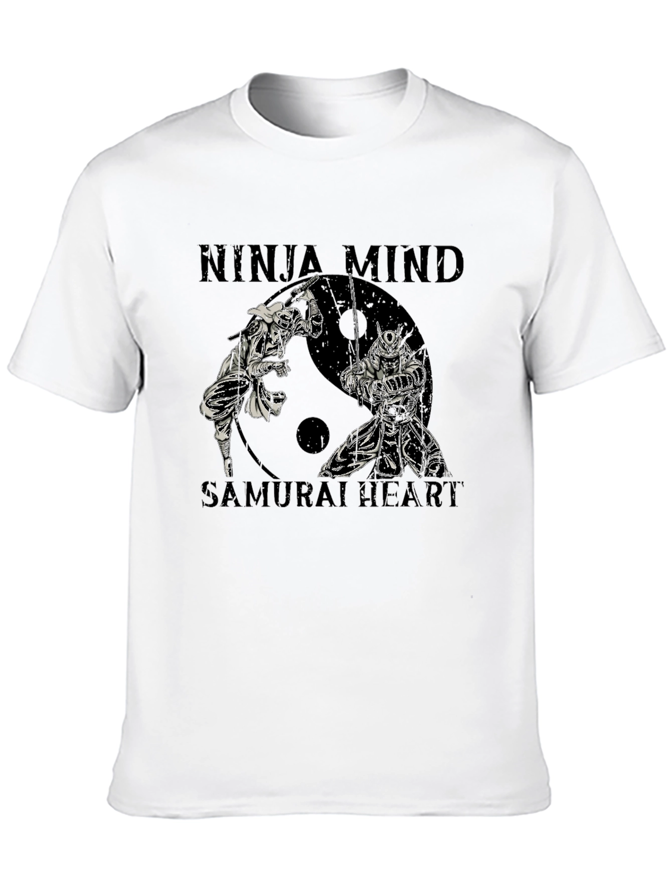 Black Ninja Mind Samurai Heart Graphic T-Shirt view 10