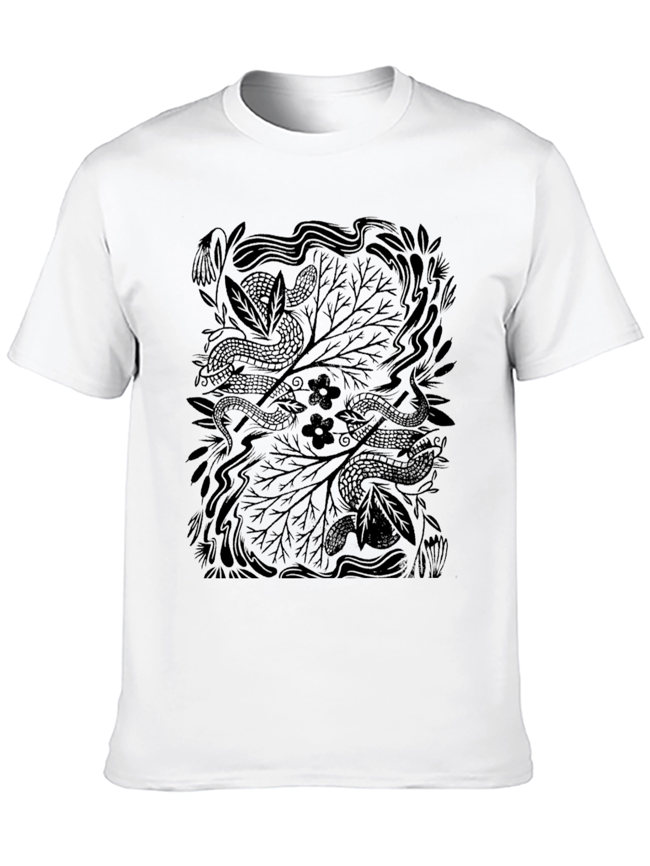 Black Nature Serpent Graphic Tee - Black view 10