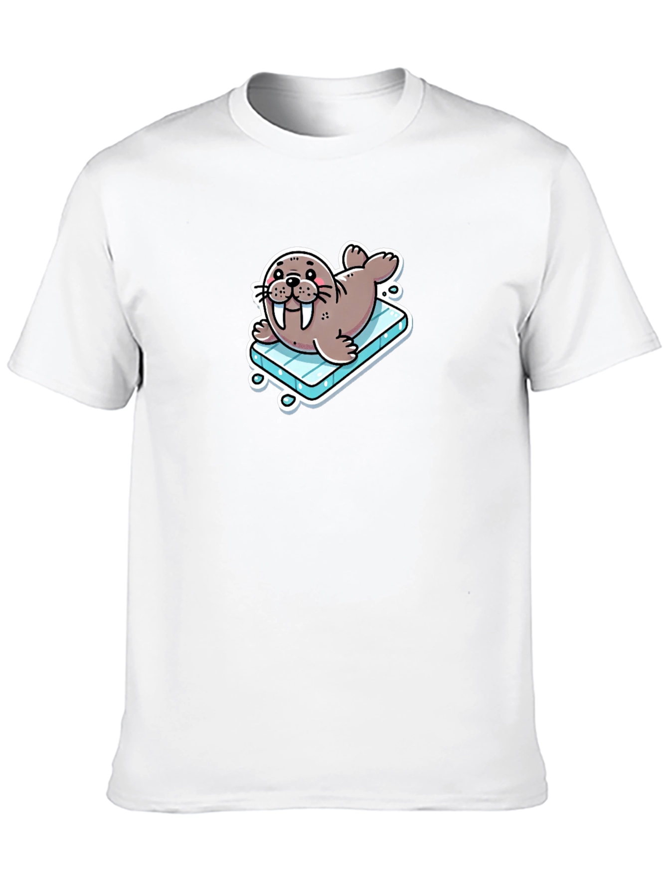 Walrus on Ice T-Shirt - Black Cotton Tee - 10